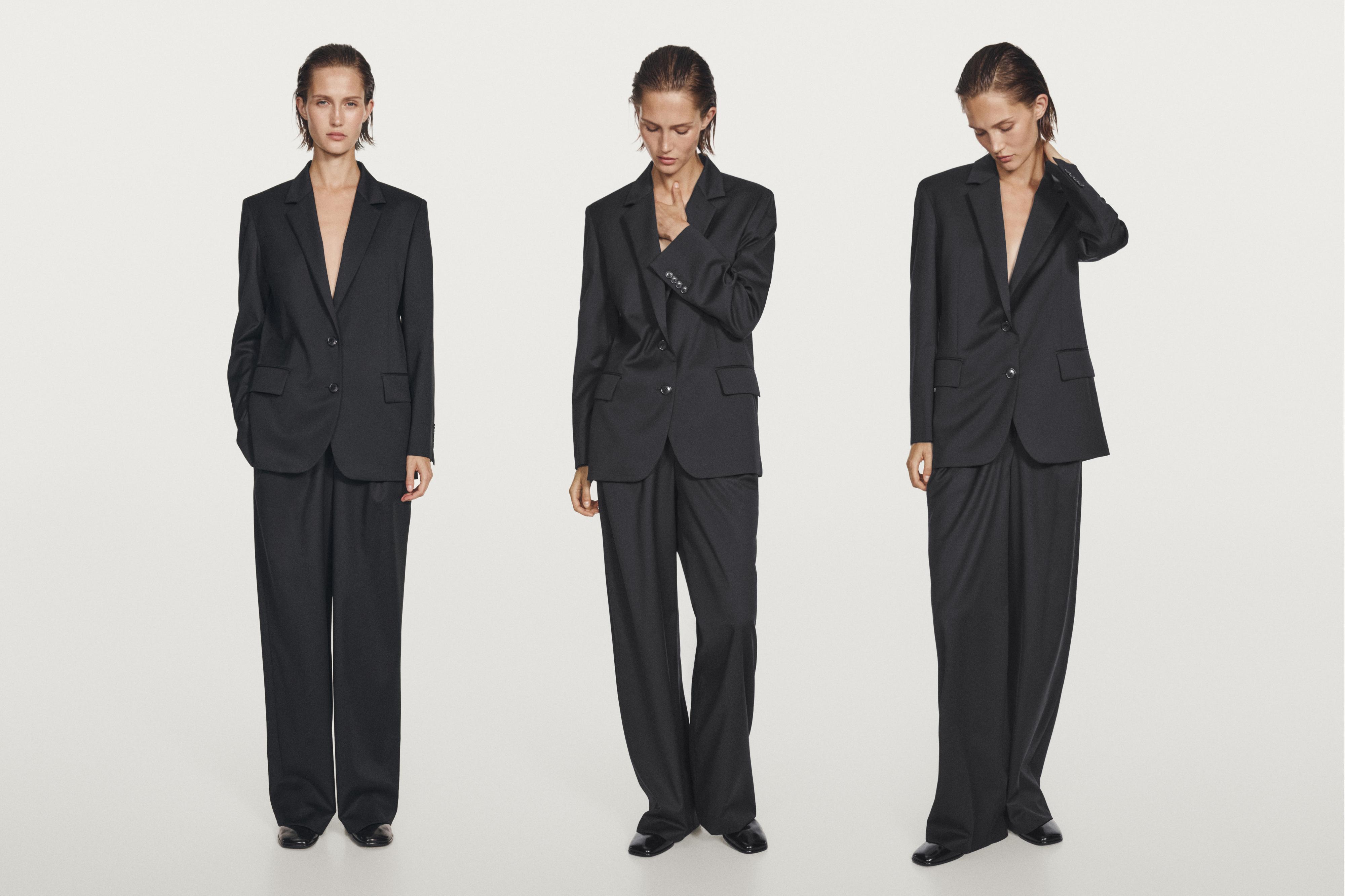 100% extra fine wool two-button blazer — NAVY BLUE