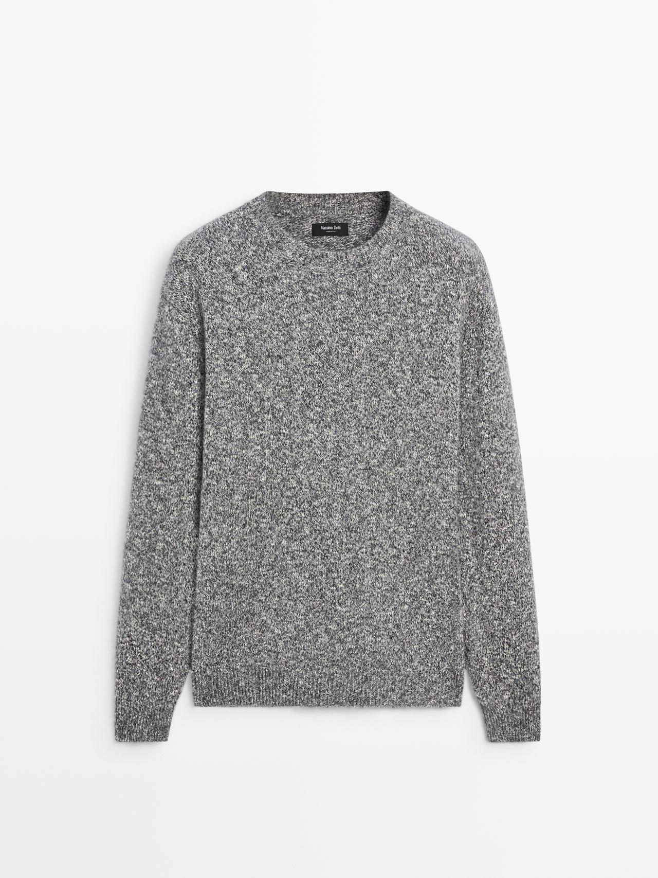 Massimo Dutti - Herre - Strikket Trøje I Bomuld Og Uld - Grå - S