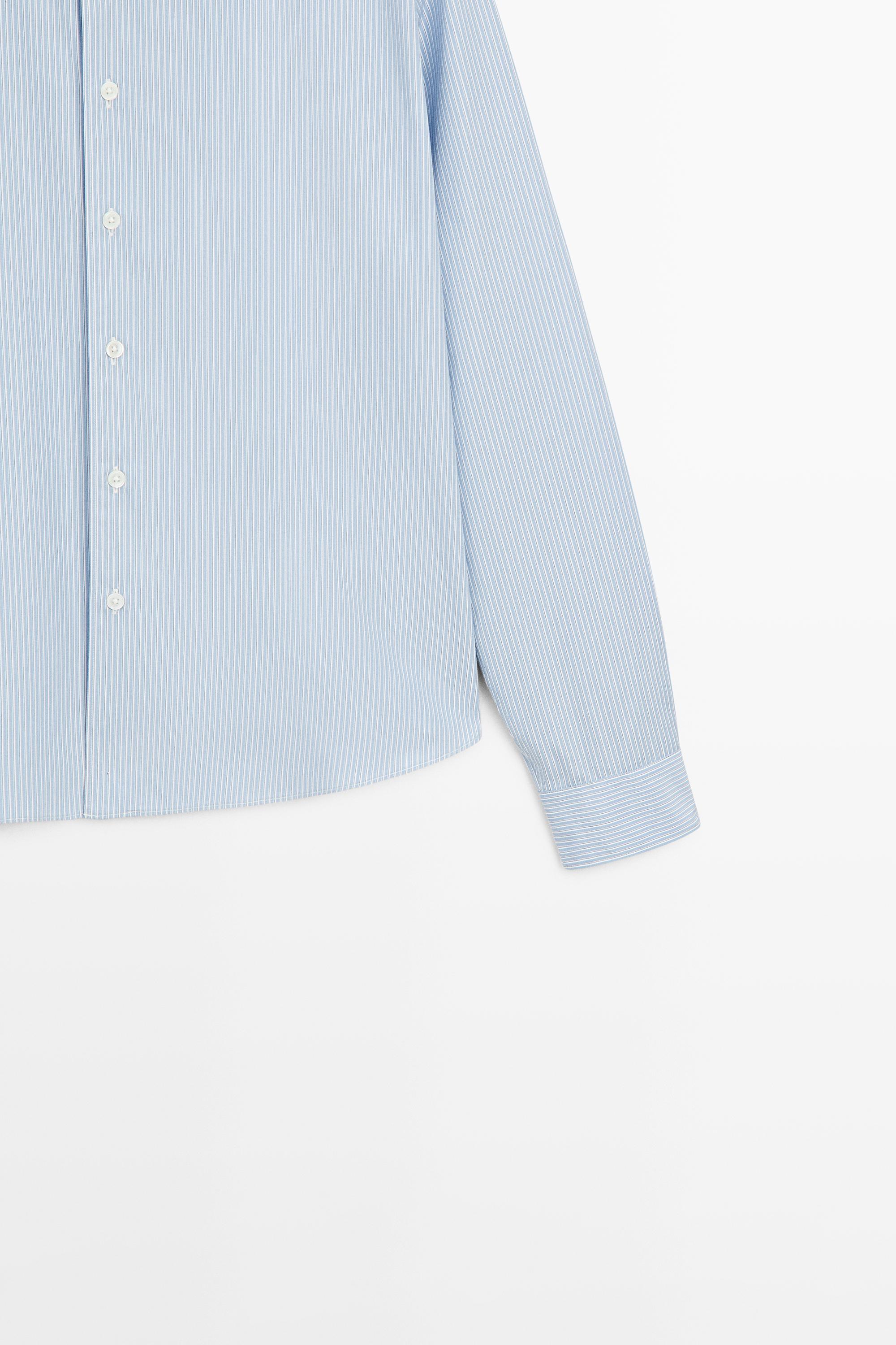 100% cotton poplin regular fit shirt — SKY BLUE