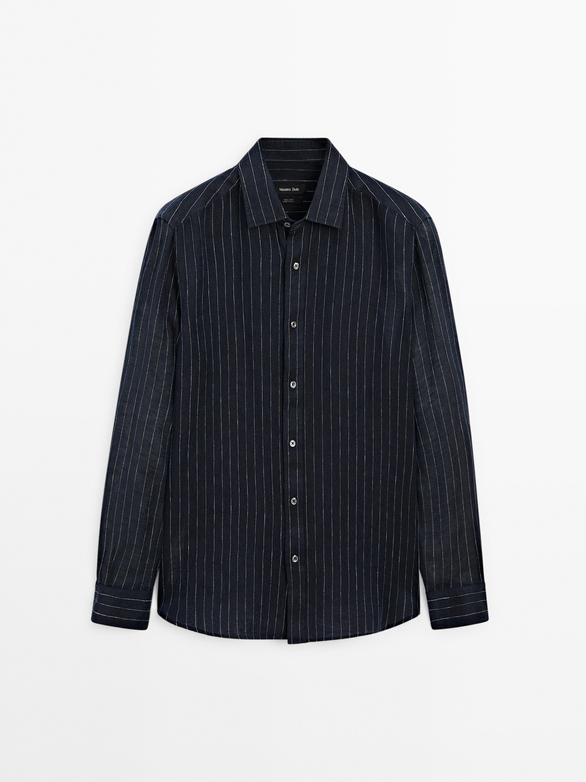 Chemise à rayures tennis 100 % lin