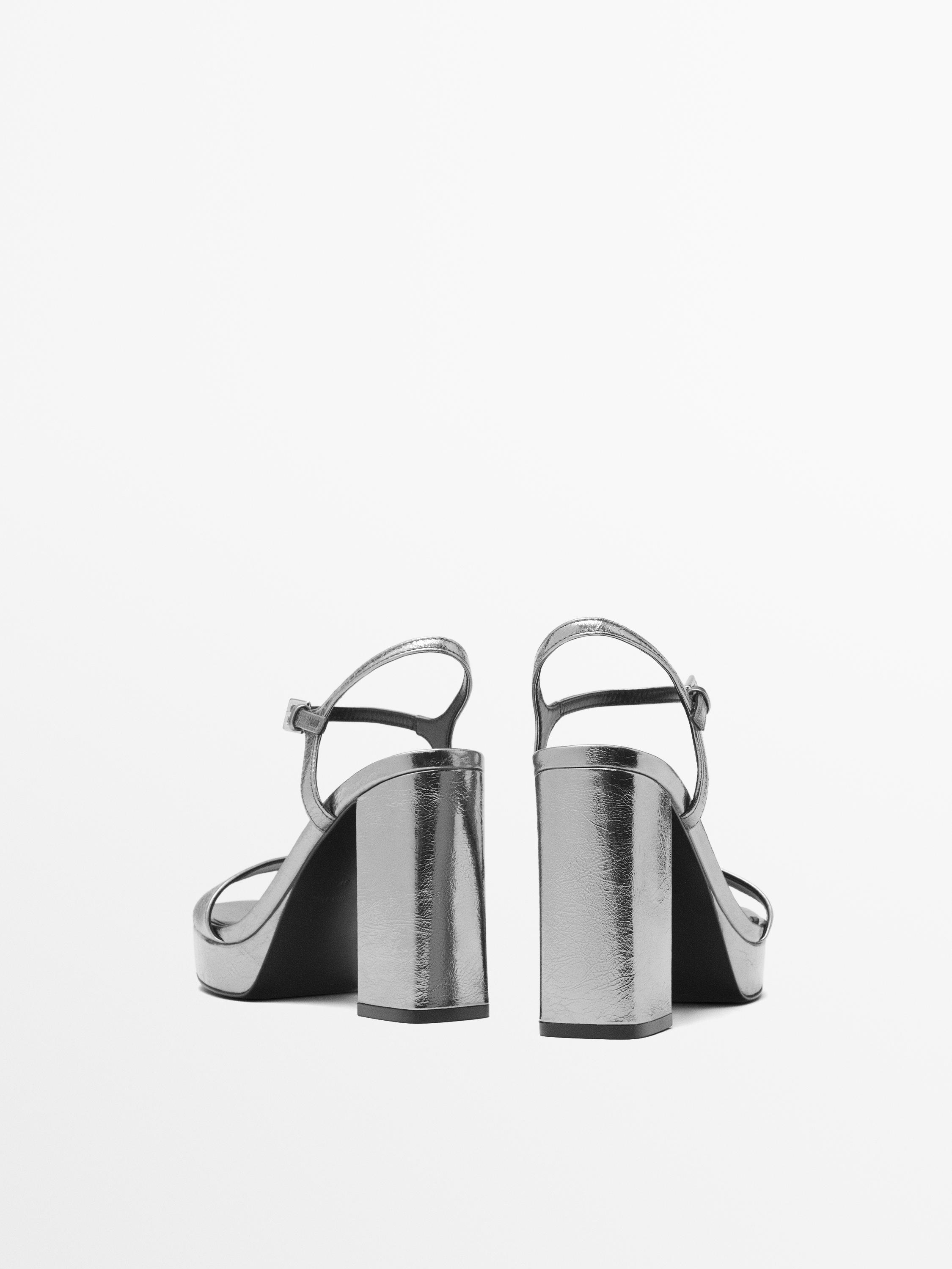 Leather platform sandals