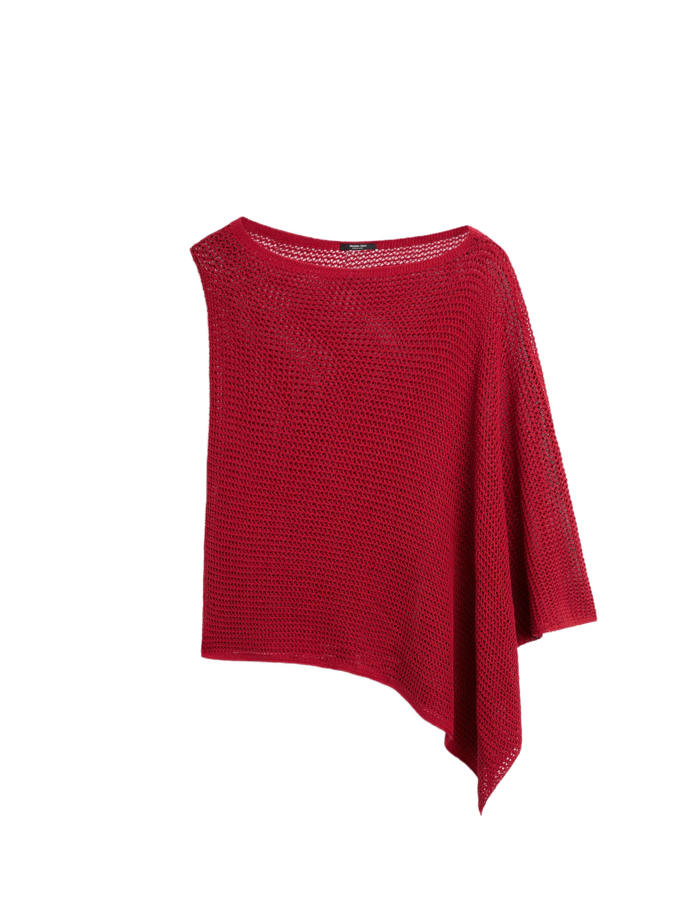 Pamuk karışımlı asimetrik pelerin