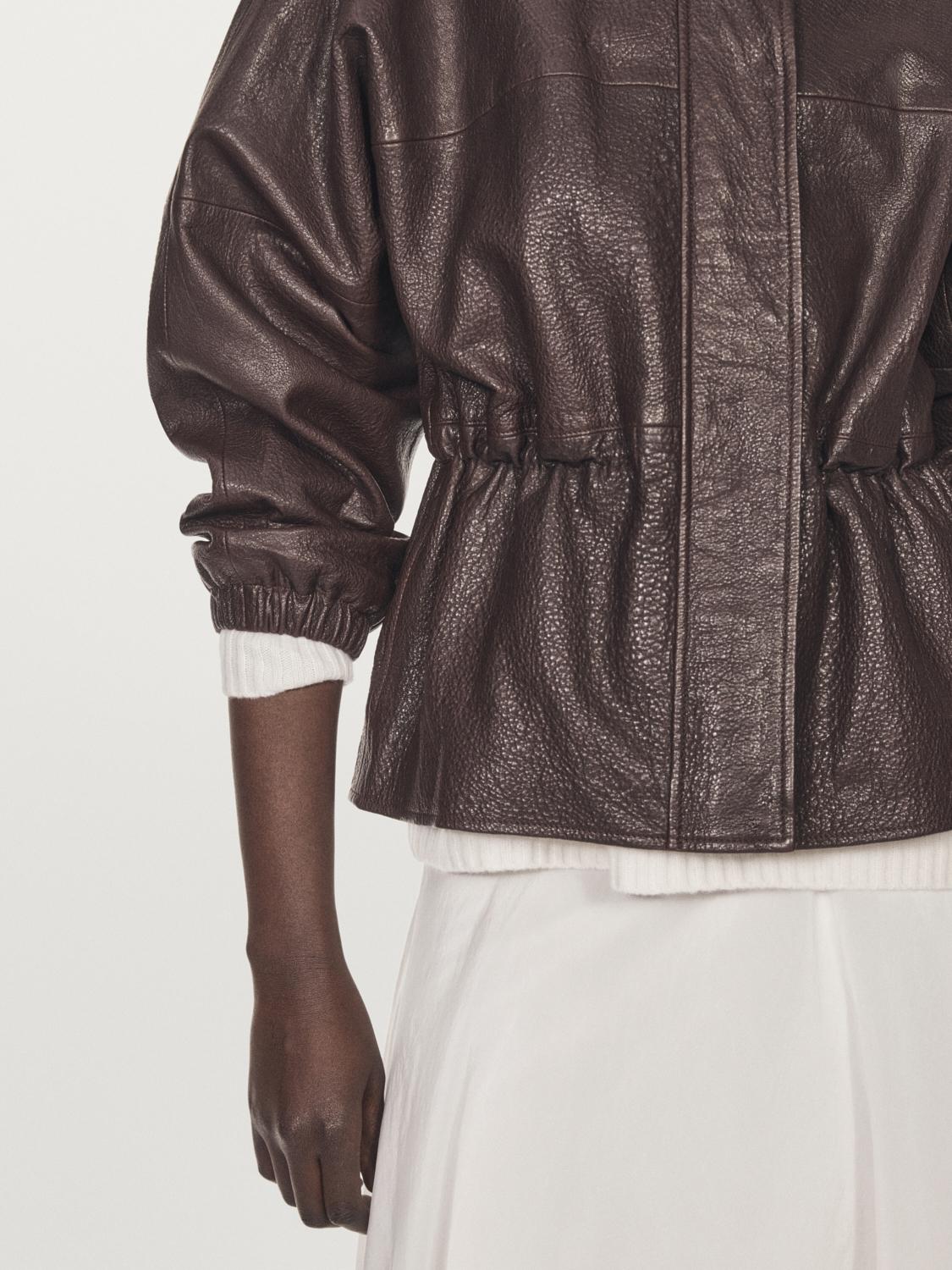Nappa leather jacket with grainy finish