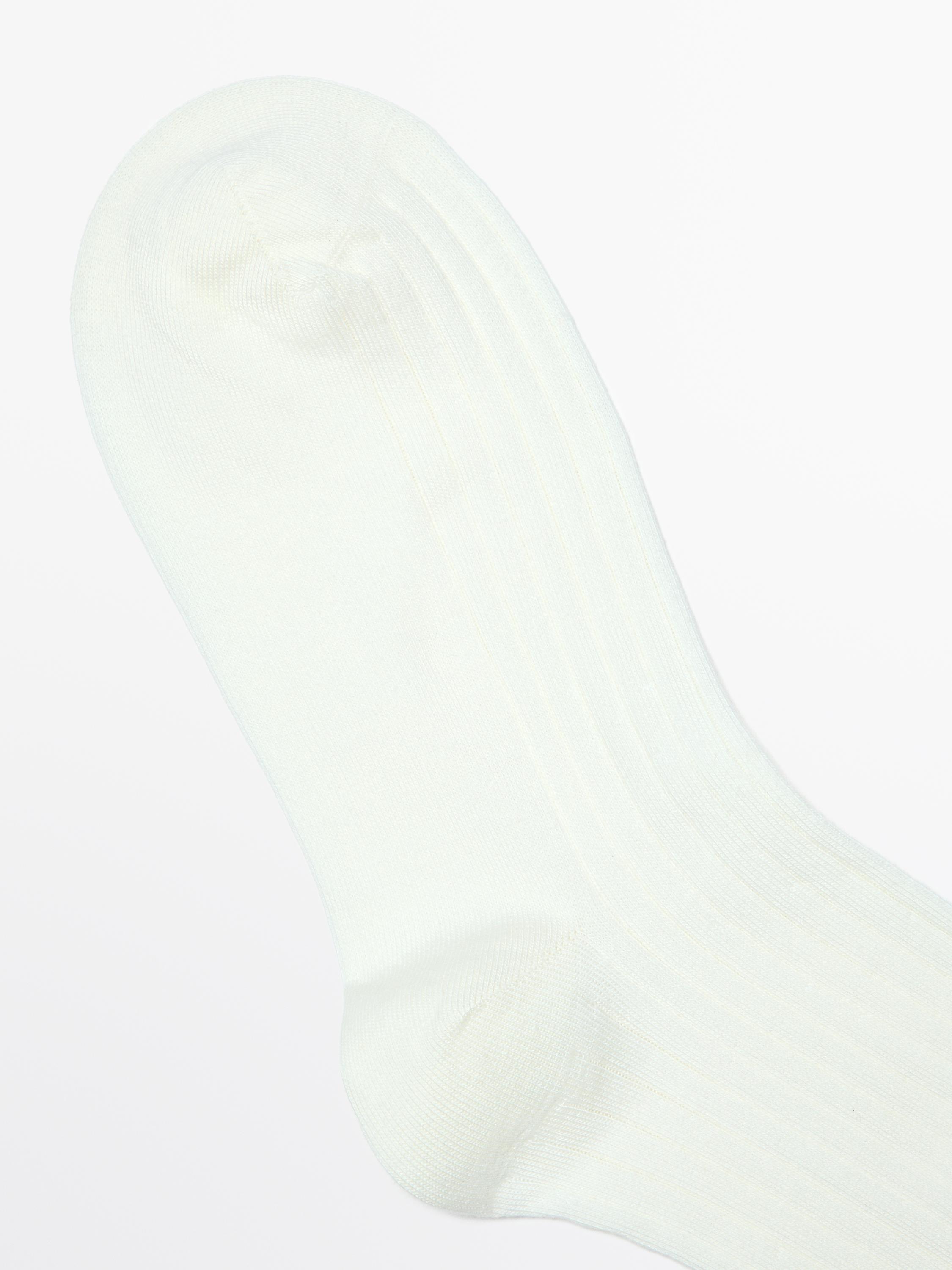 Strømper i rib af bomuldsblanding