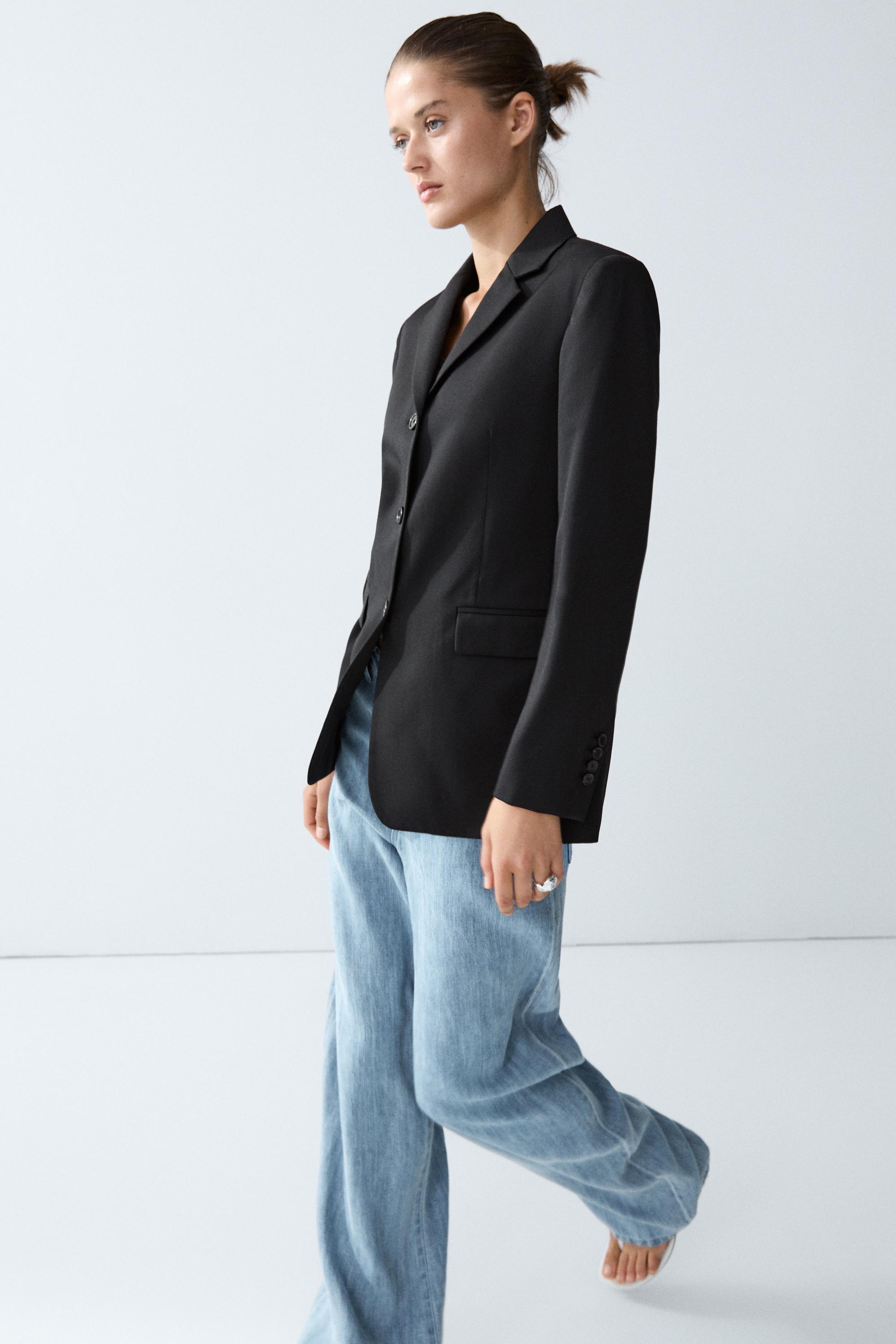 100% cool wool blazer — BLACK