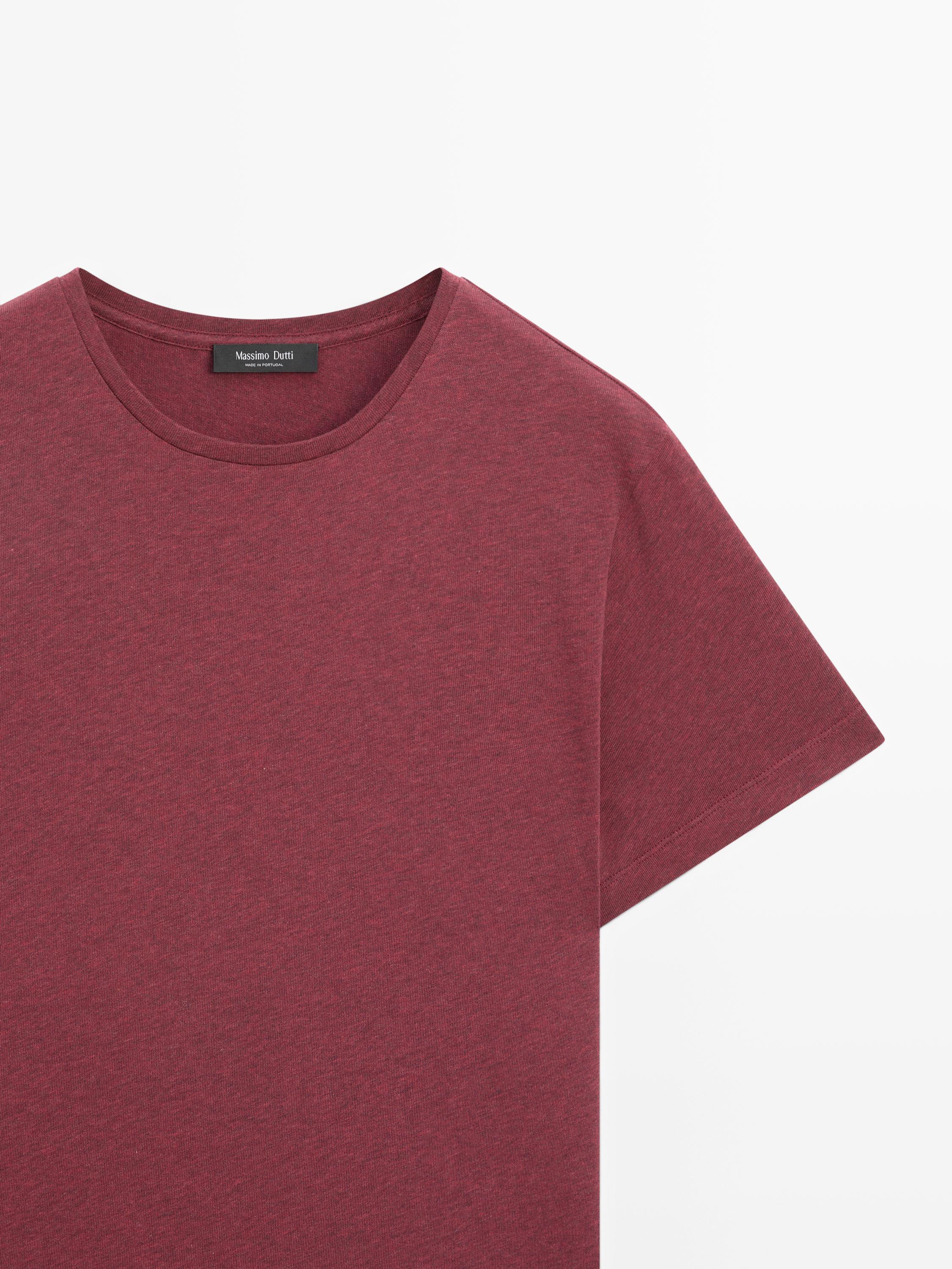 Lightweight short sleeve cotton melange T-shirt