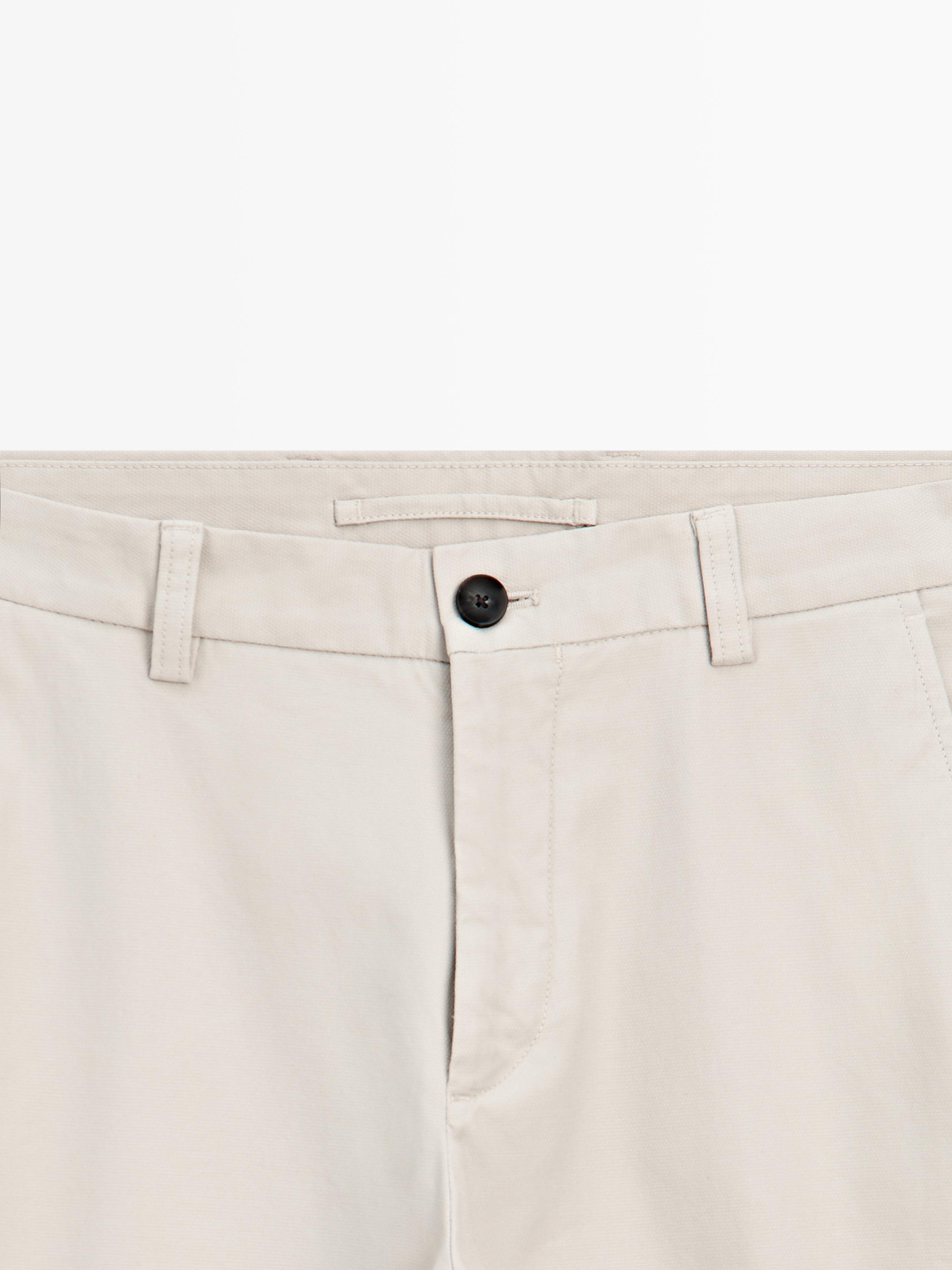 Slim fit textured trousers