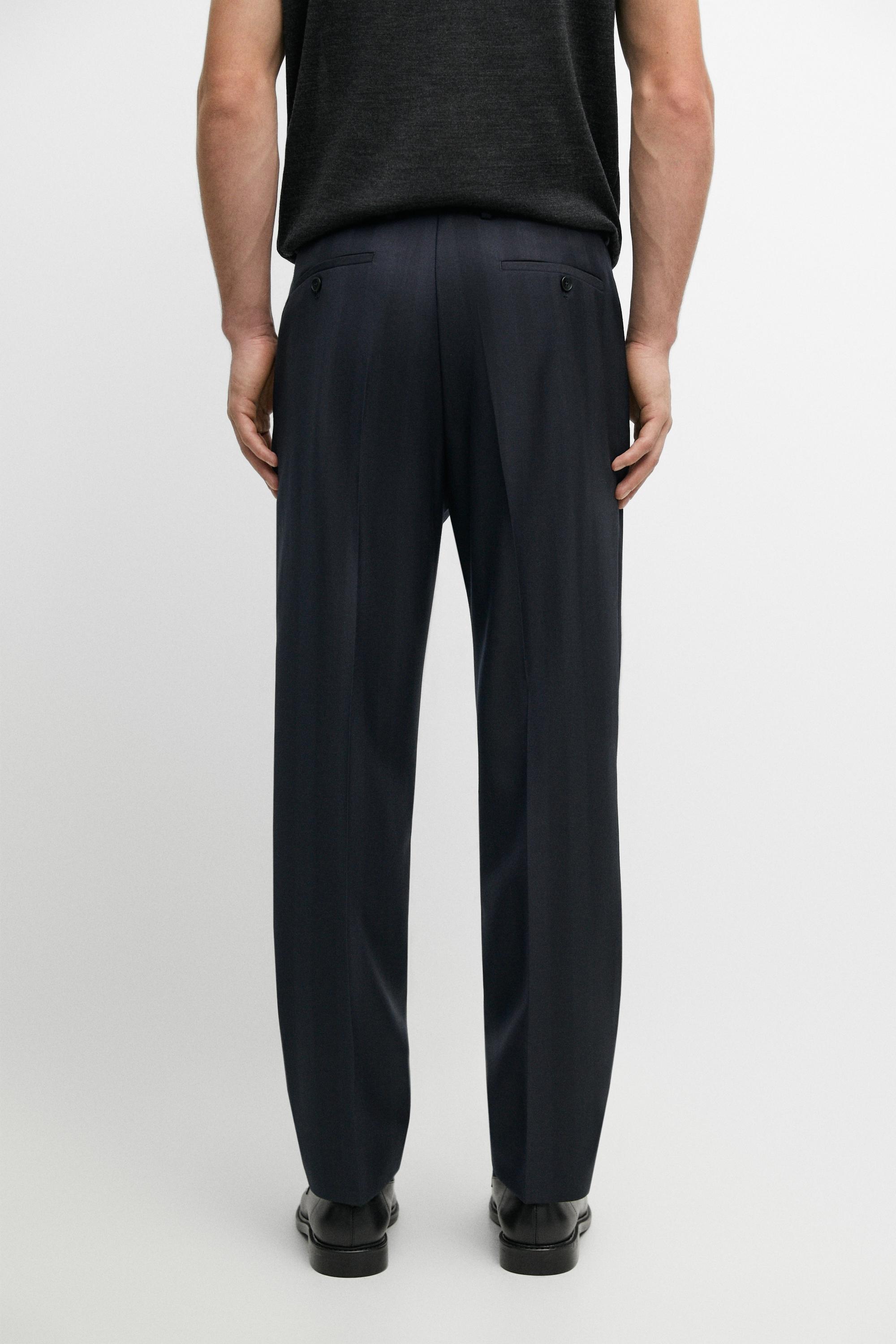 Herringbone suit pants — NAVY BLUE