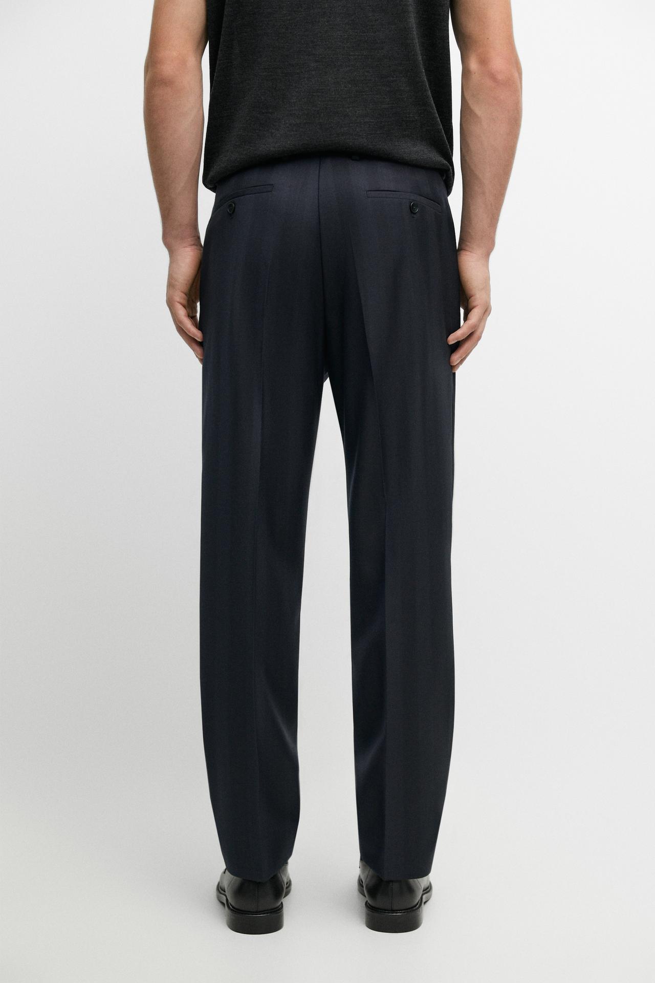 Herringbone suit pants — NAVY BLUE
