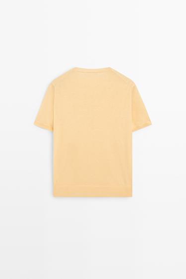 Short-sleeve fine-knit sweater — YELLOW 6