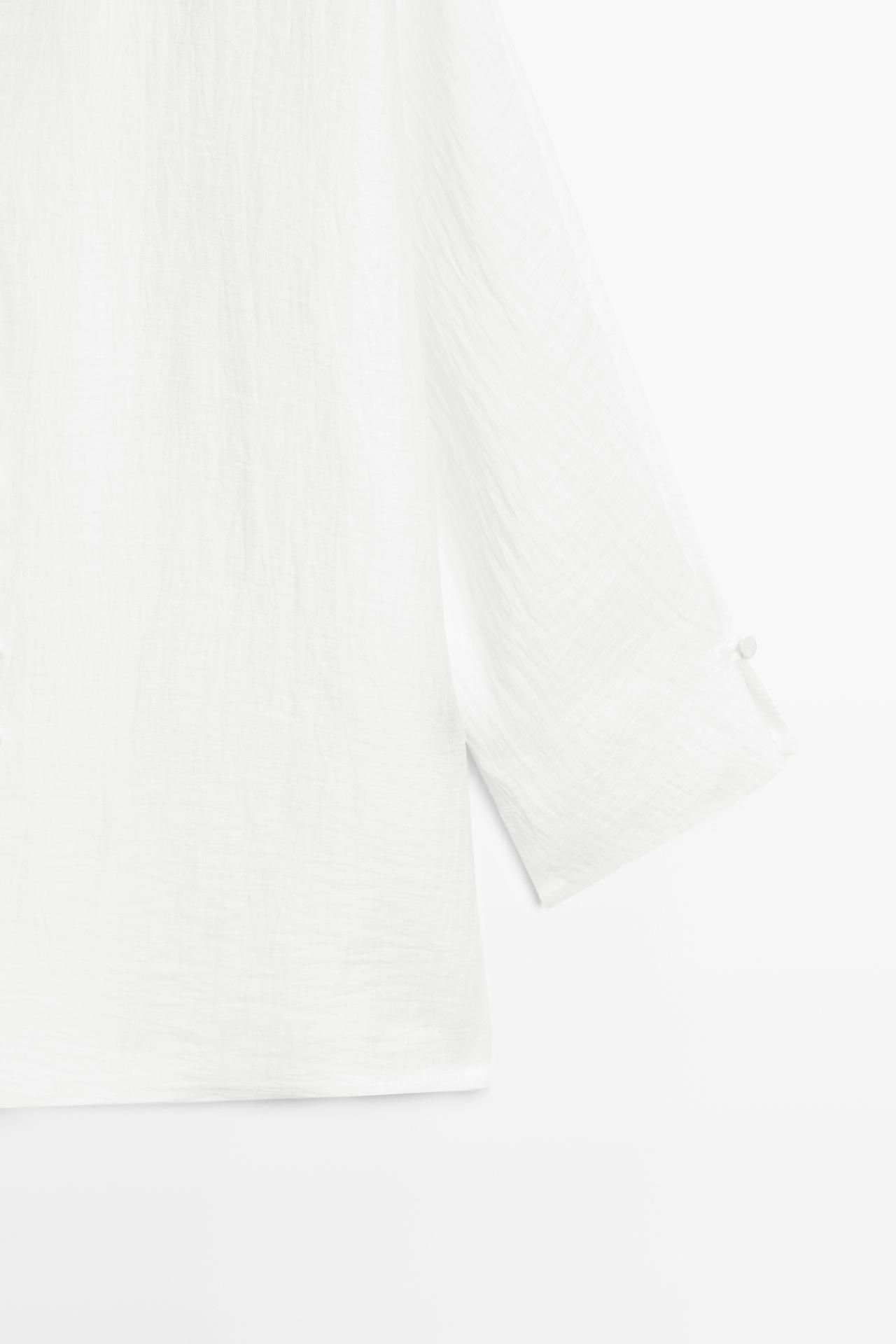Linen blend overshirt with buttons — WHITE