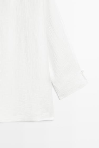 Linen blend overshirt with buttons — WHITE 7