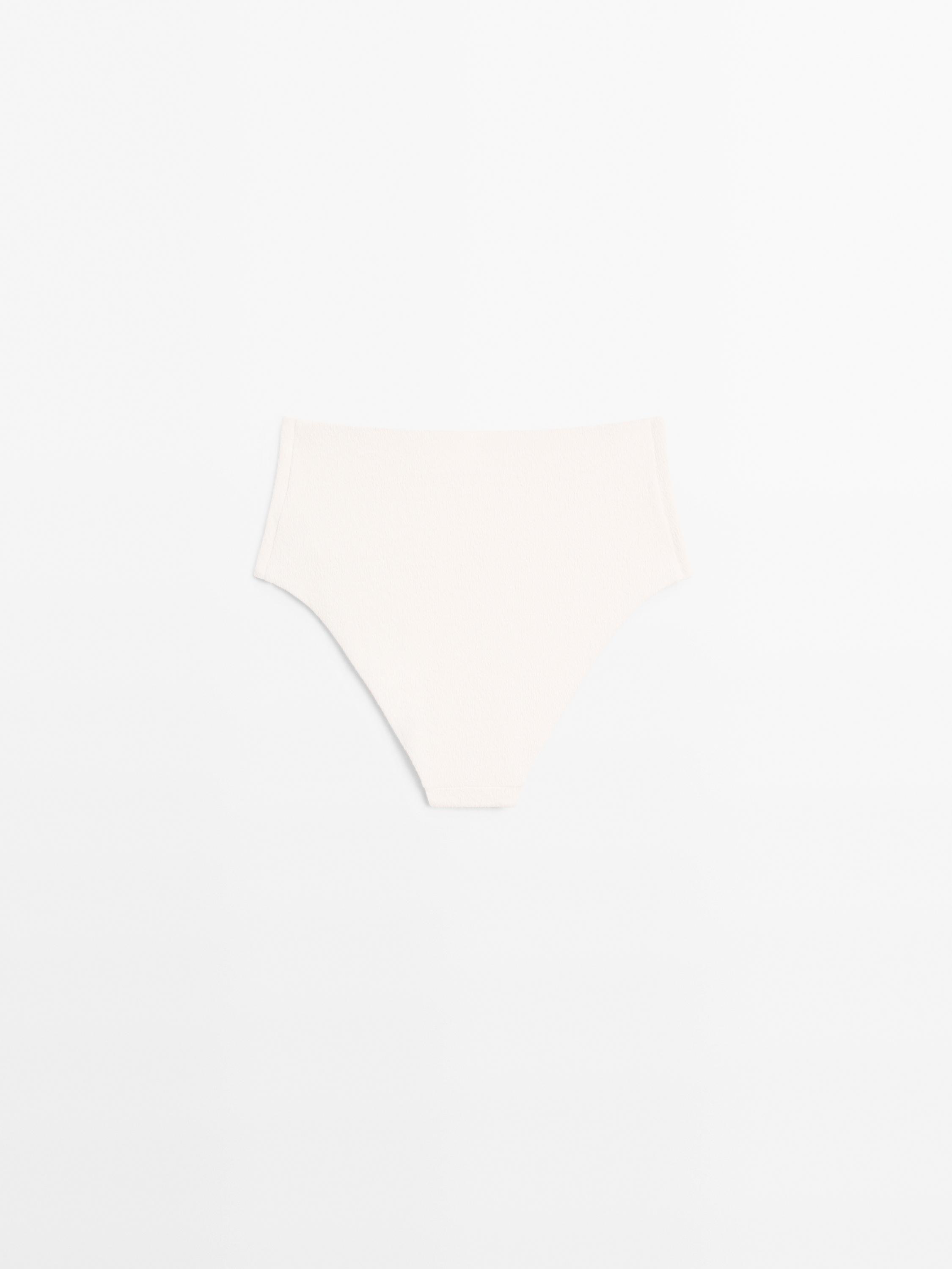 Textured high-waist bikini bottoms