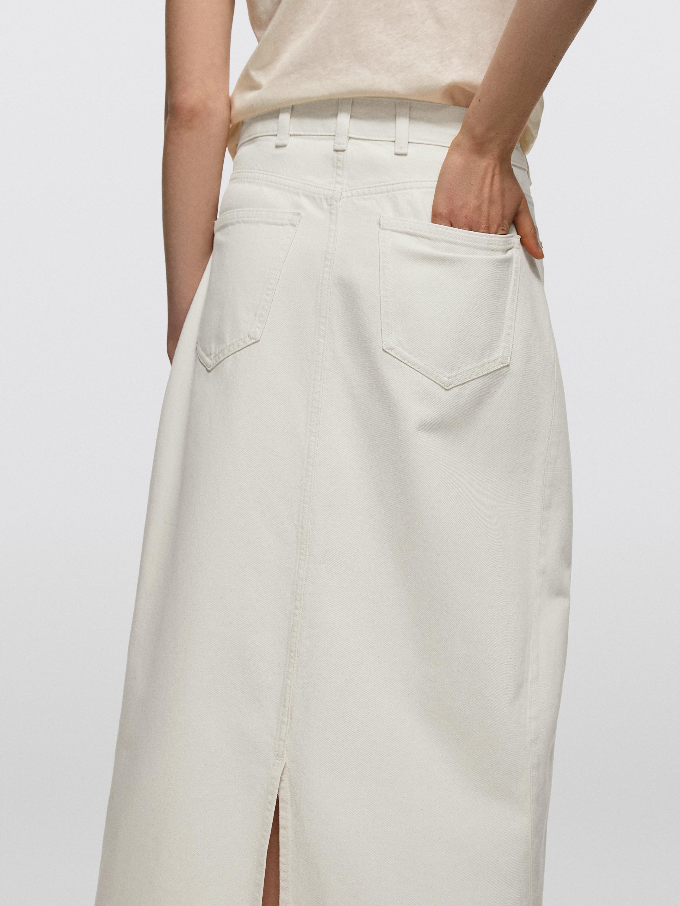 Barrel fit denim midi skirt — CREAM