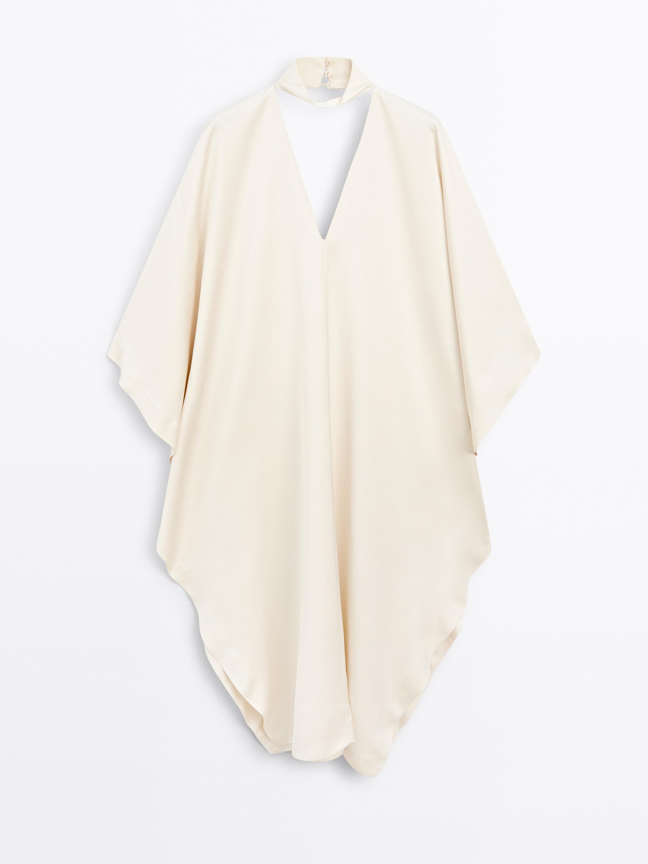 Vestido túnica comprido acetinado - STUDIO