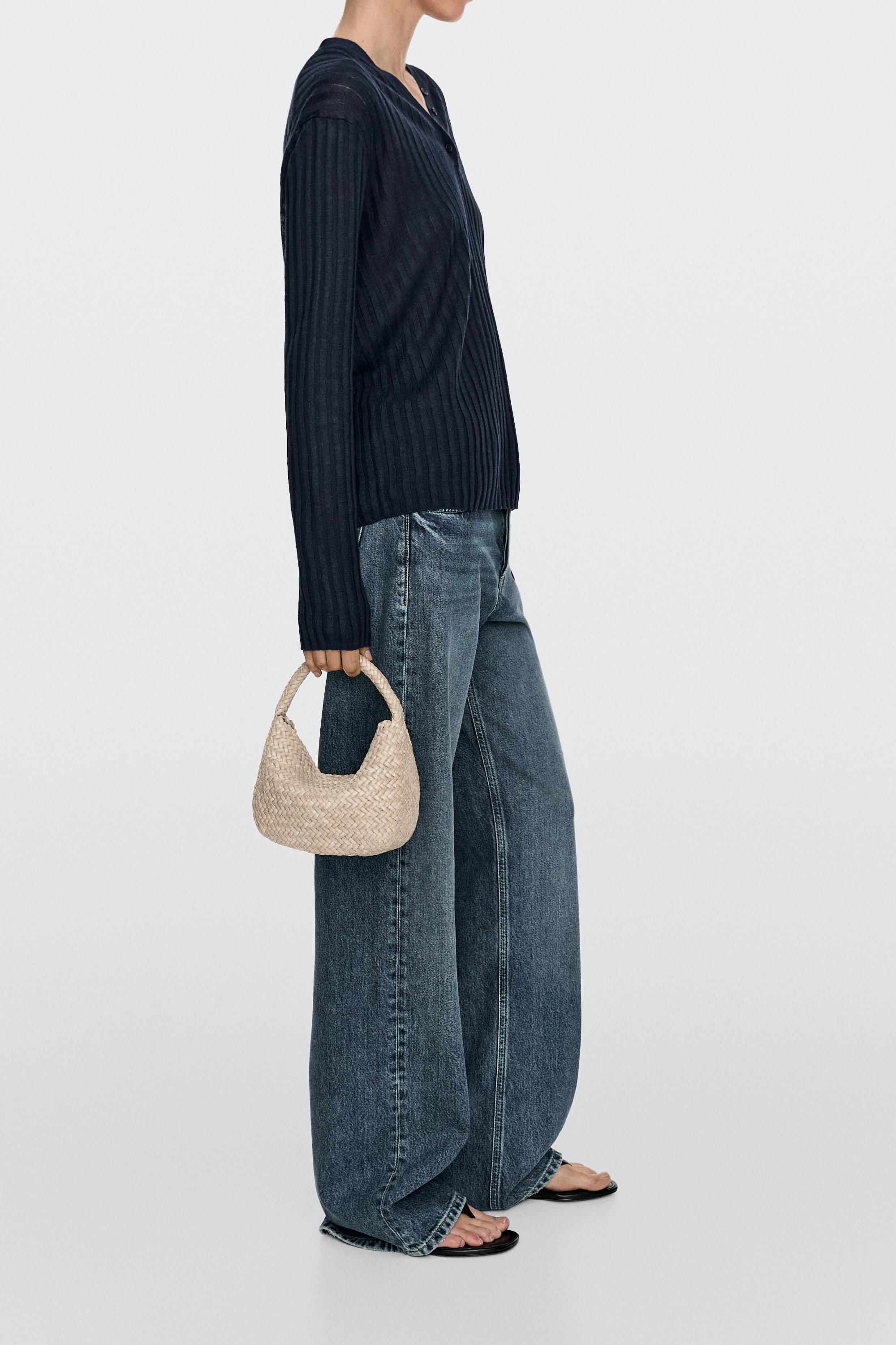 Mini borsa intrecciata in pelle nappa