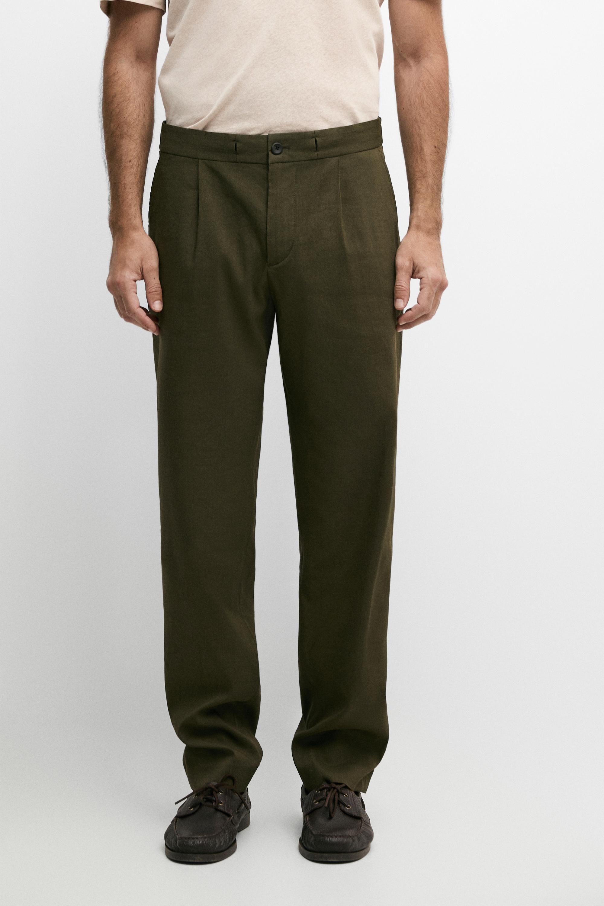 Total look darted jogger fit trousers — GREEN