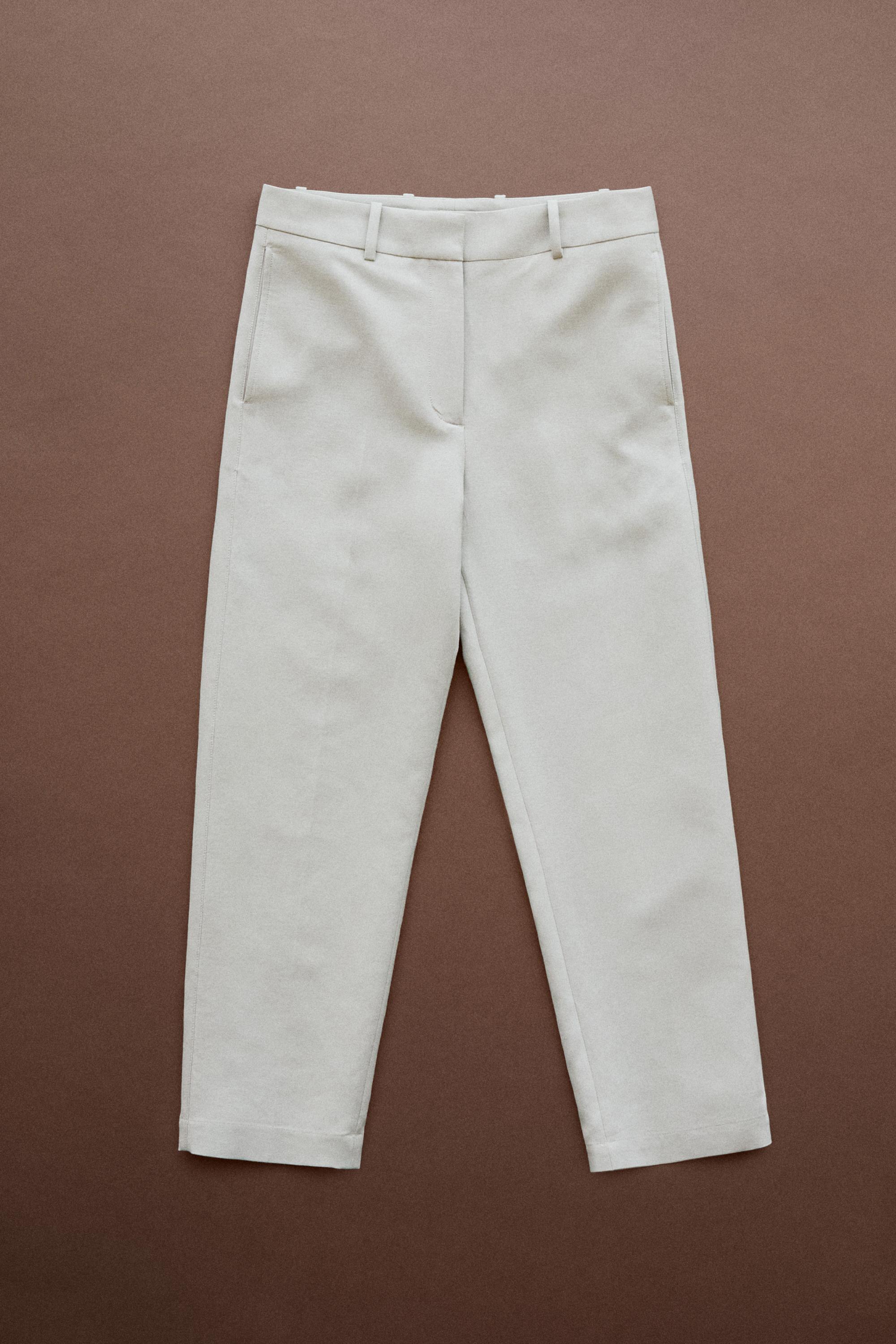 Suit pants with adjustable tab detail - STUDIO — GREY MARL