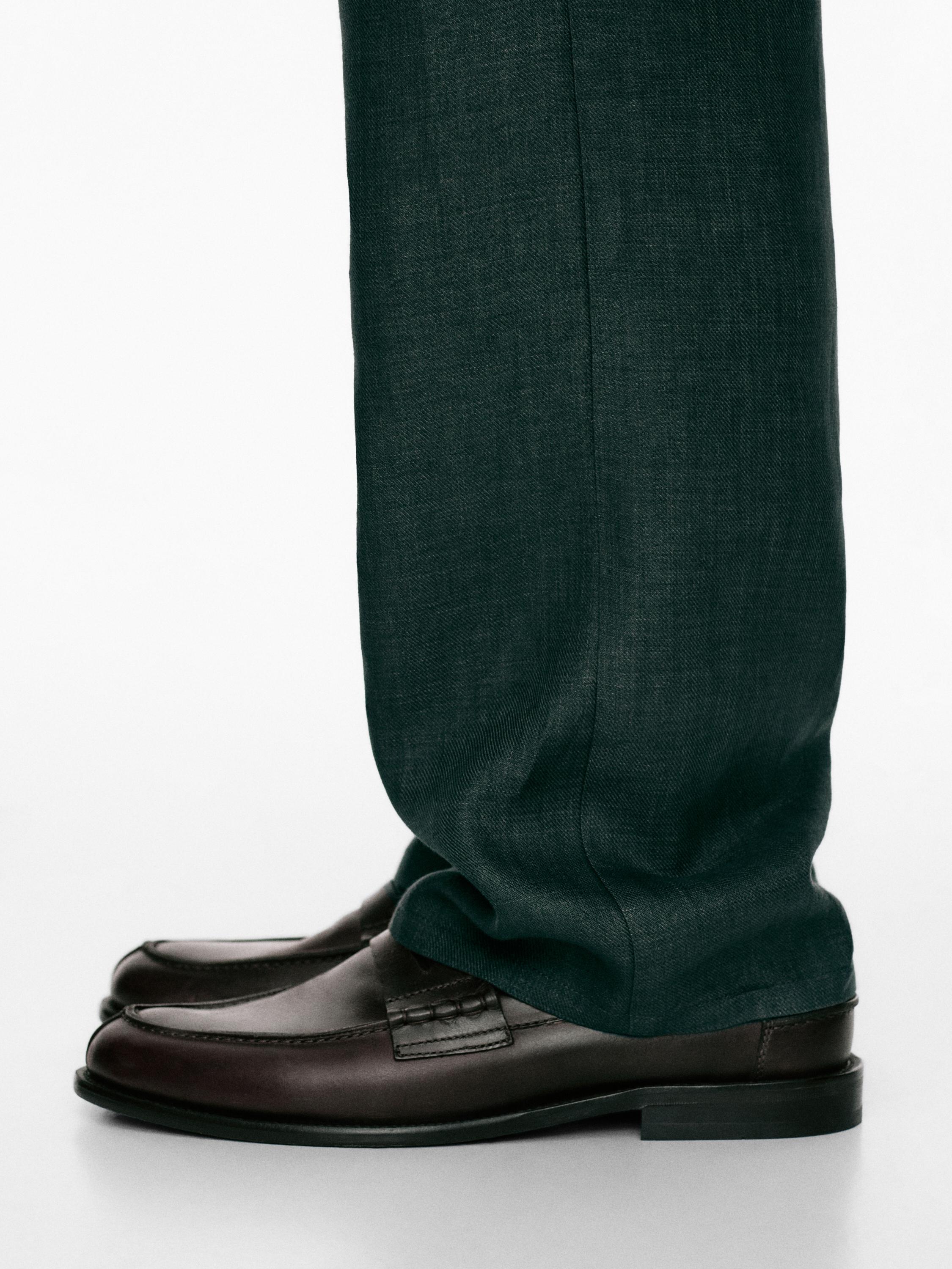Leather loafers with penny strap — TAN