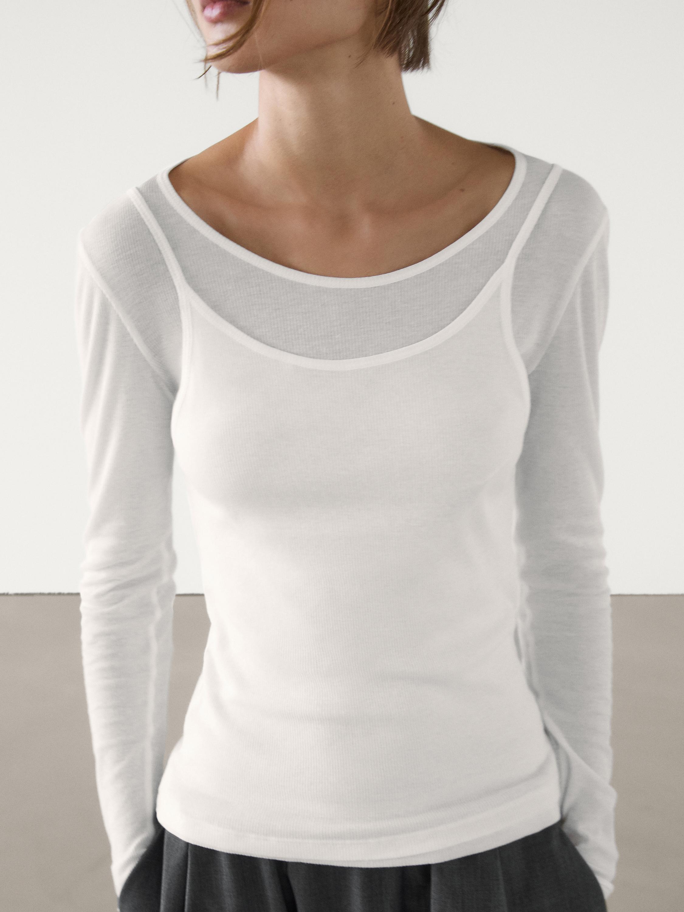 100% cotton double-ribbed T-shirt