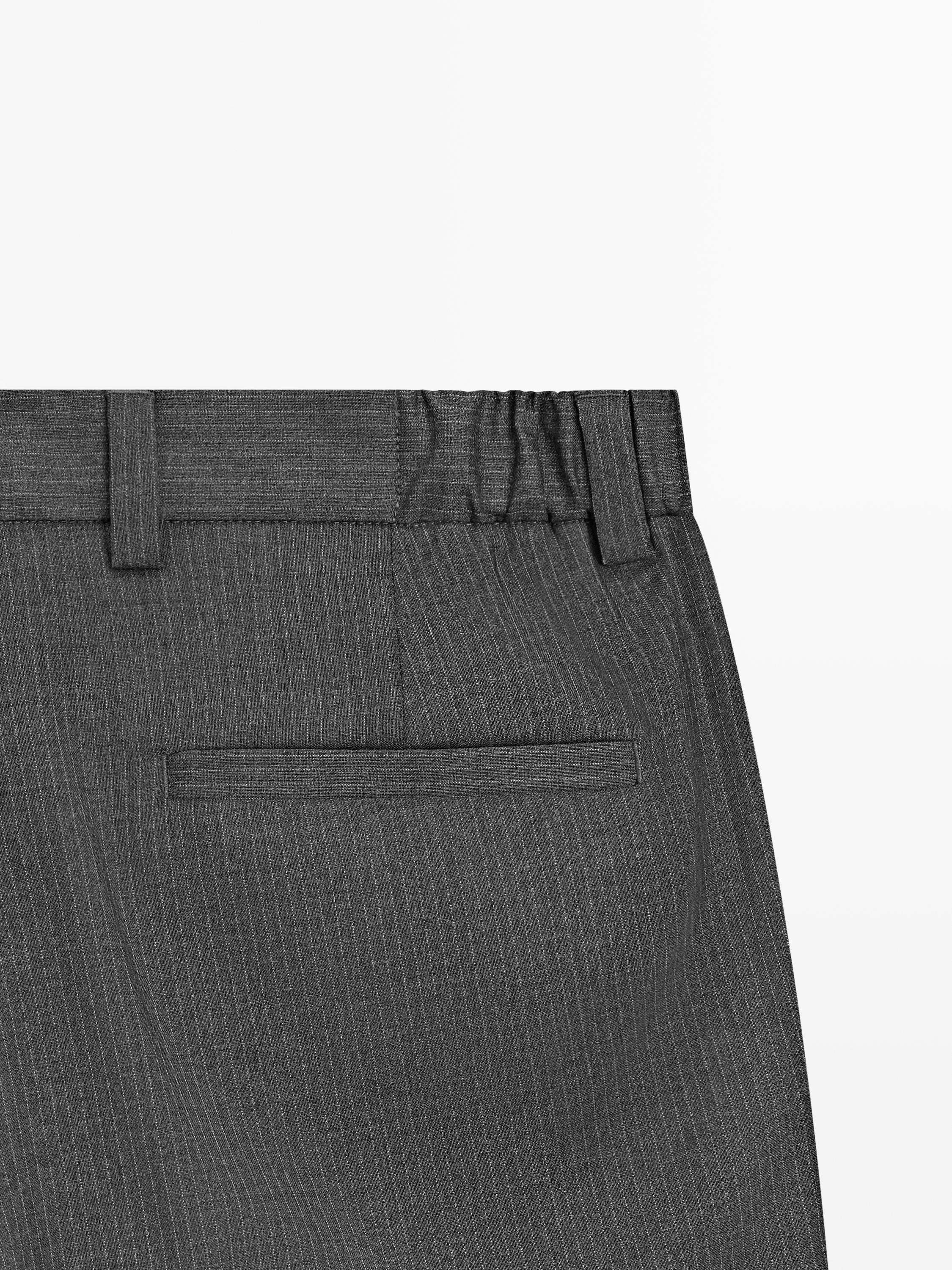 Wool blend darted trousers — GREY