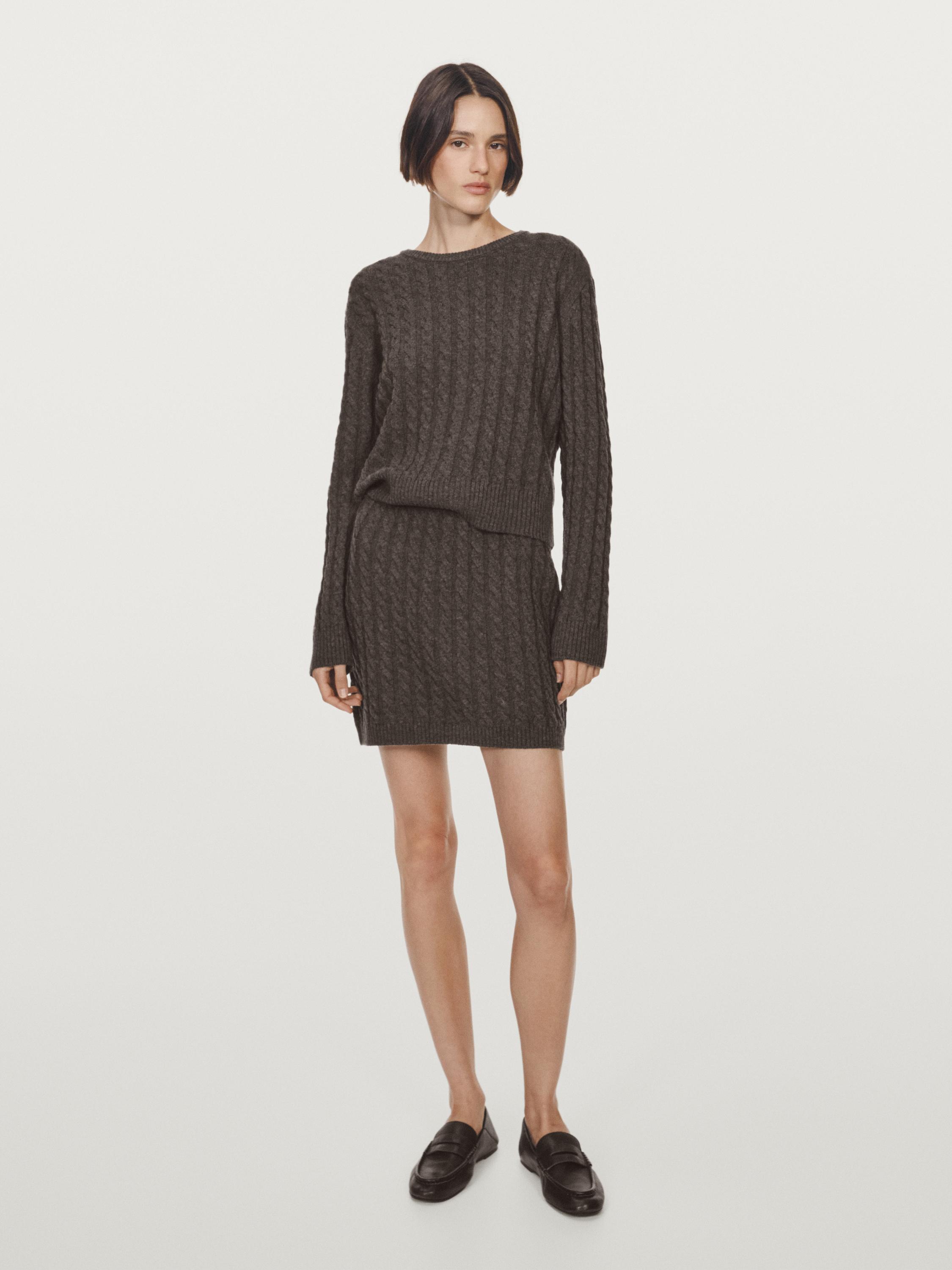 Wool blend cable-knit sweater