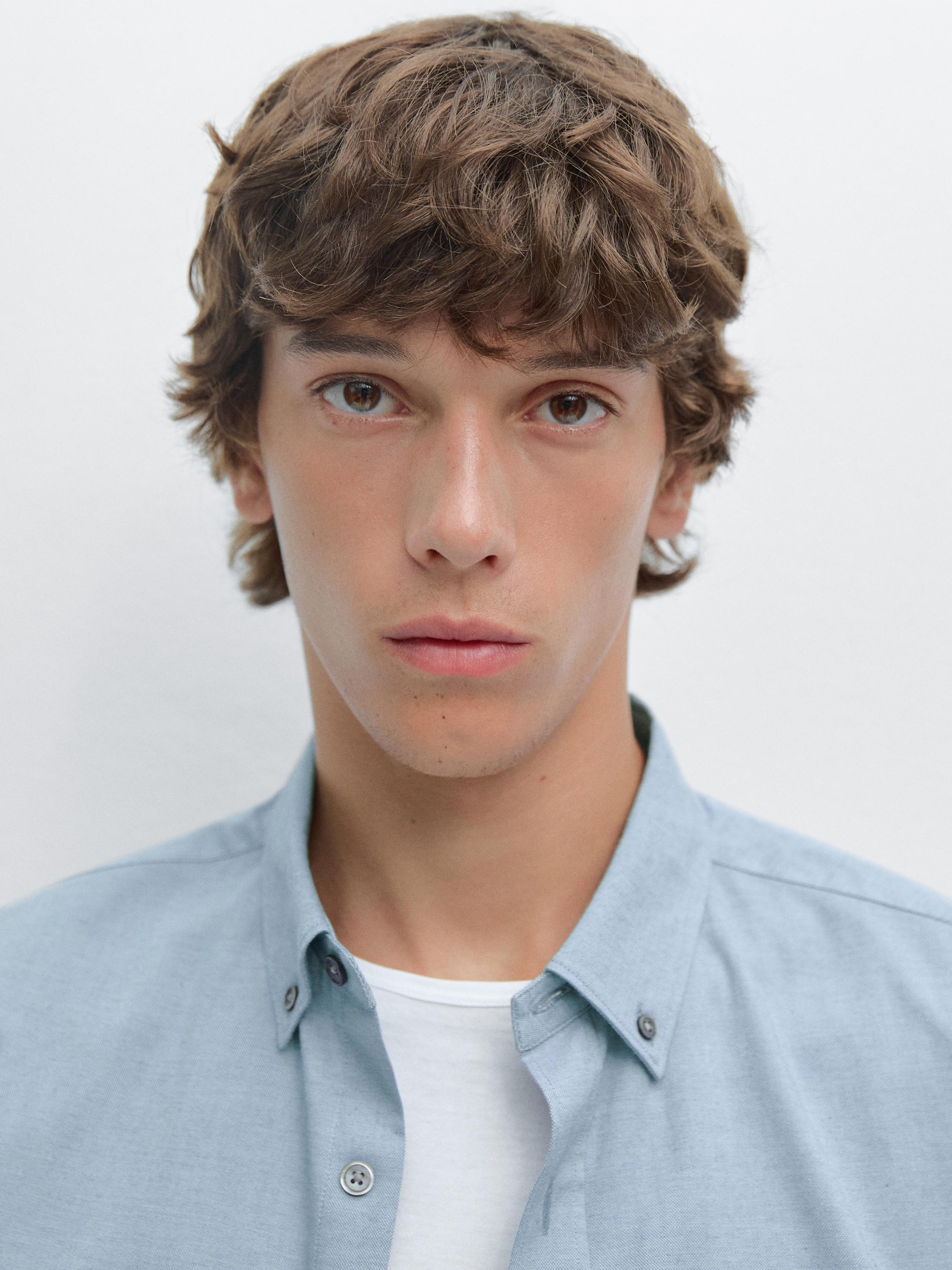 Miękka melanżowa koszula regular fit