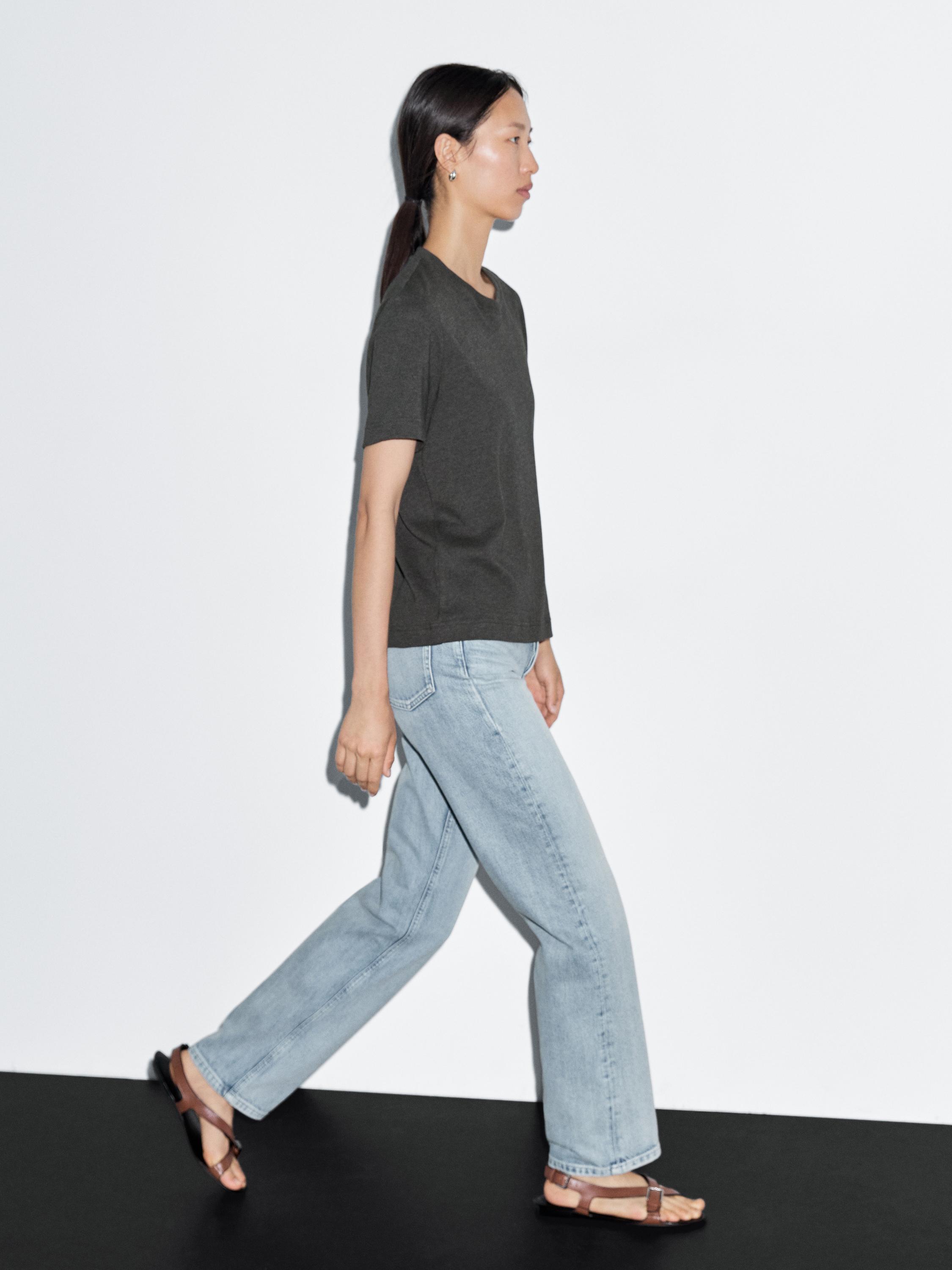 100% cotton interlock crew neck T-shirt — ANTHRACITE GREY