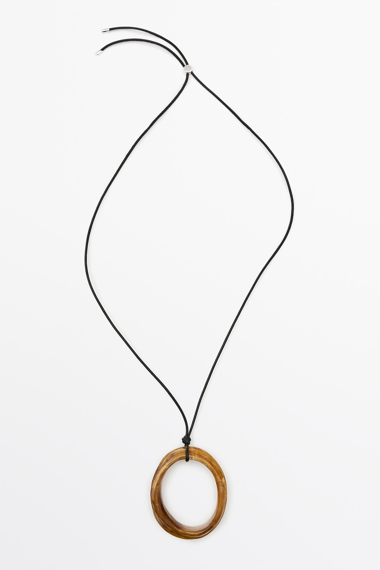 Marbled hoop necklace — Caramel