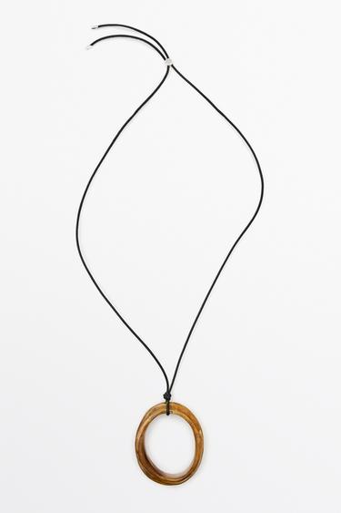 Marbled hoop necklace — Caramel 1