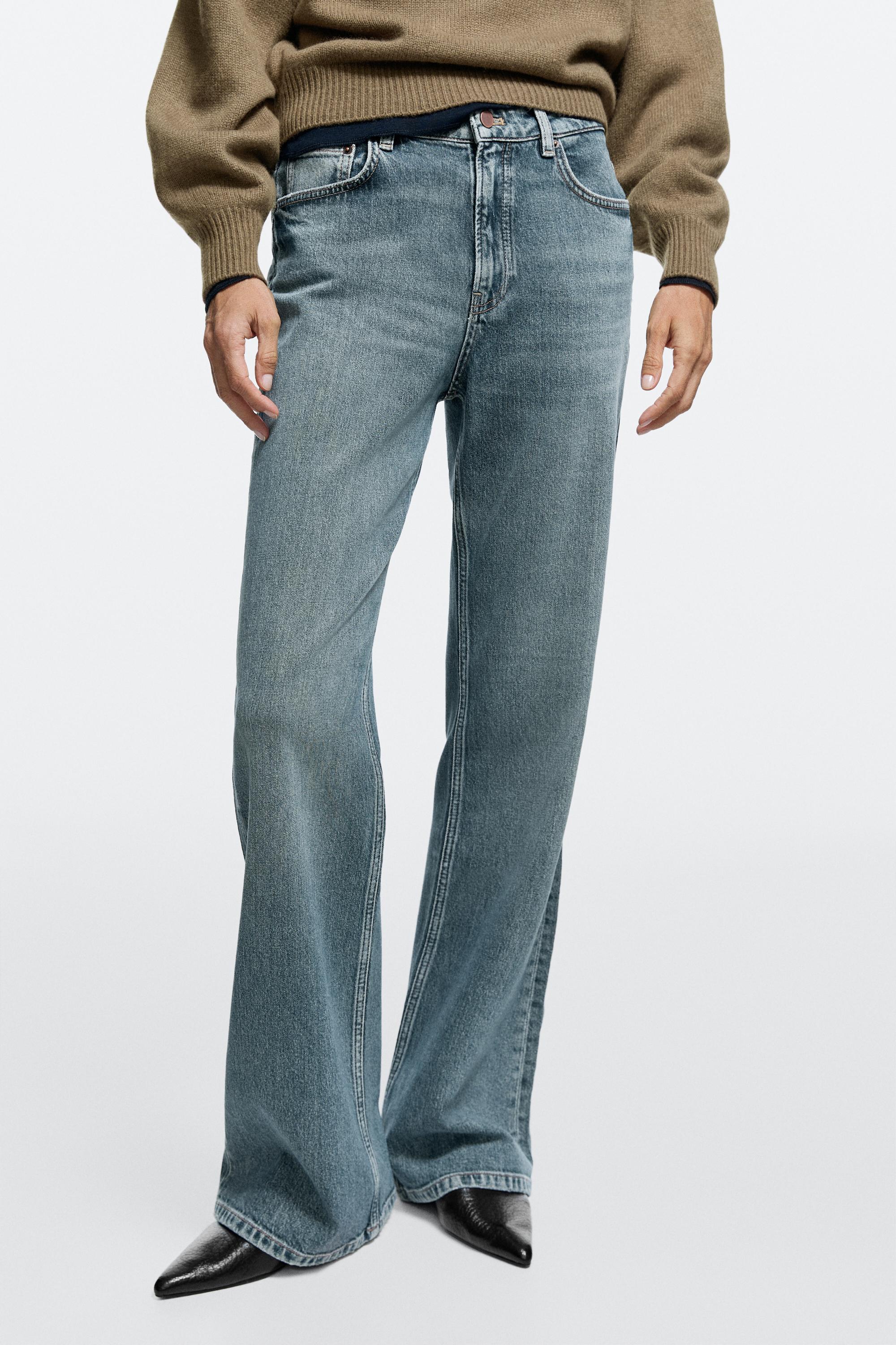 High-waist boot-cut jeans