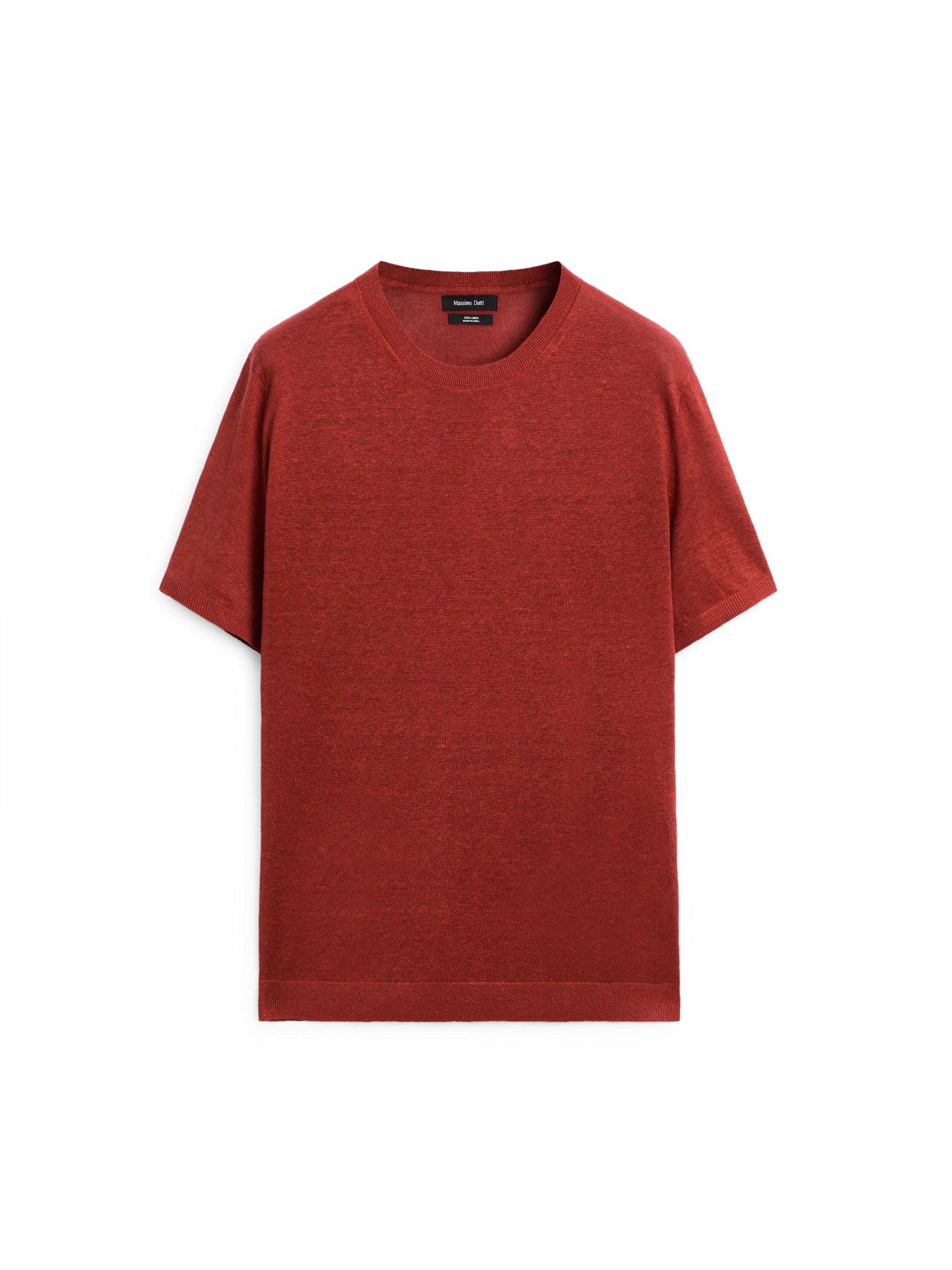 ◆Massimo Dutti◆ 100% Linen Lightweight Ribbed T-Shirt 100% linen knit T-shirt · Anthracite Grey, Blue, Navy Blue