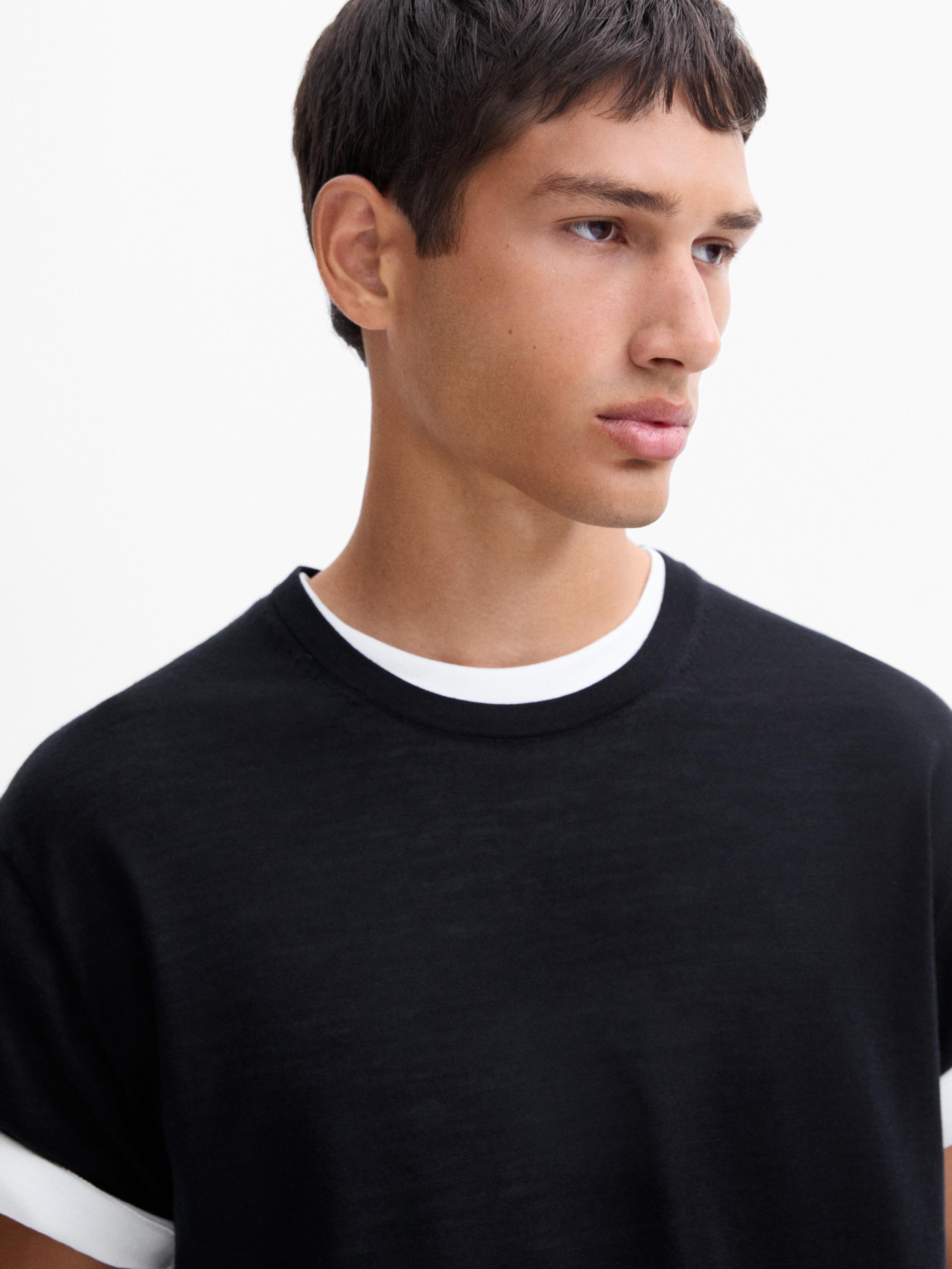 Wool blend knit T-shirt