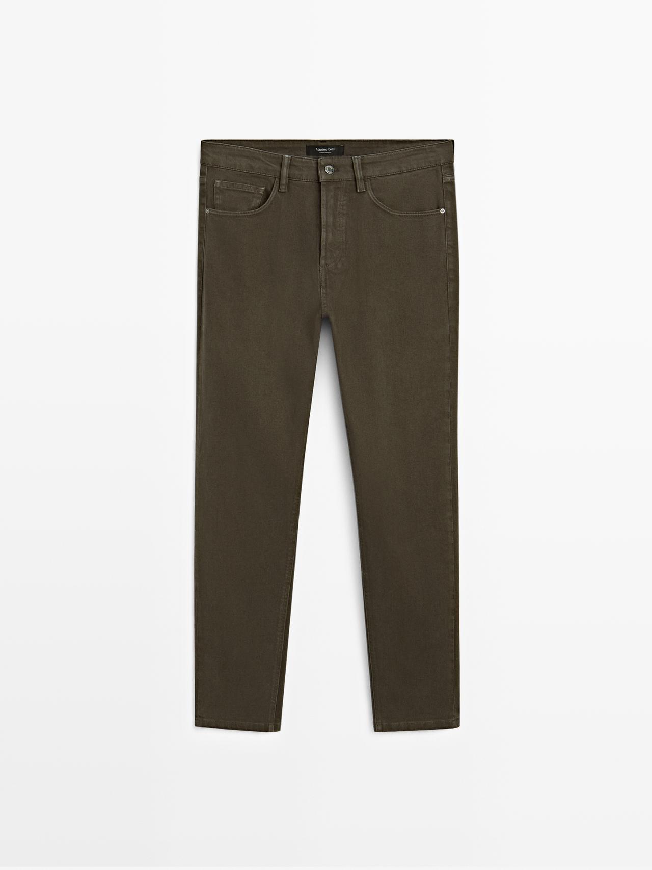 Massimo Dutti - Herre - Slim Fit Jeans - Grågrøn - 34