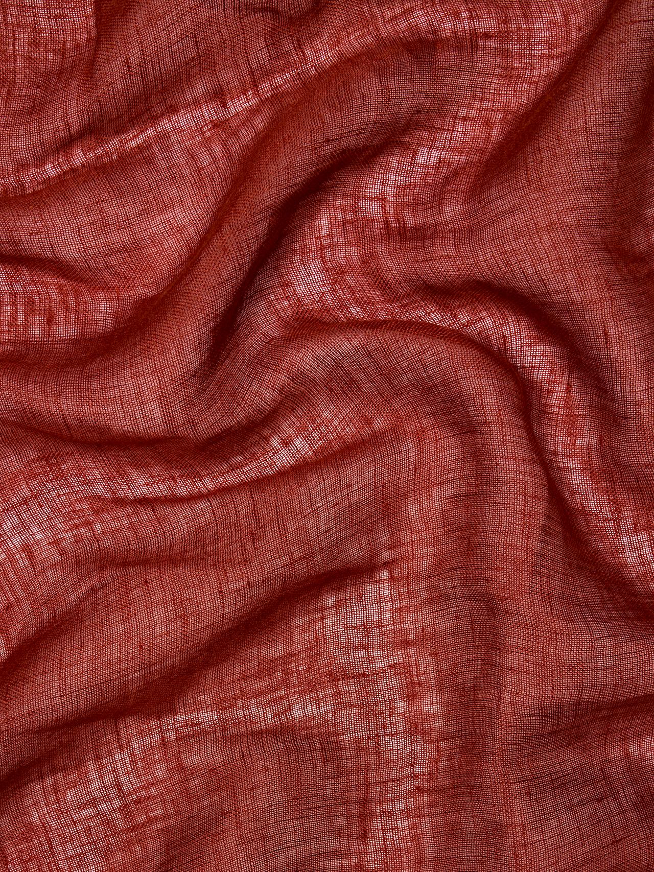 Plain 100% linen scarf — RED