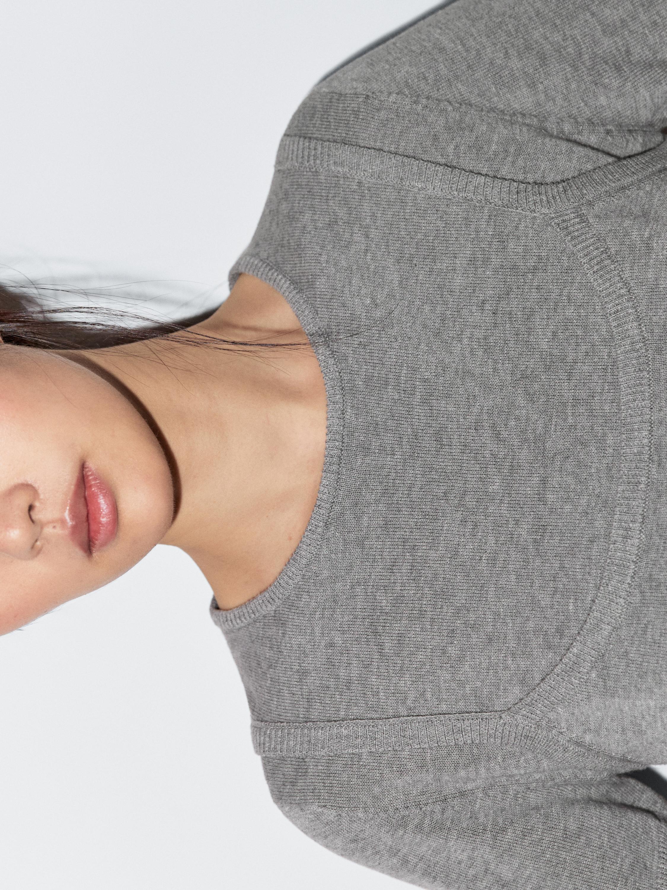 Layered short sleeve sweater