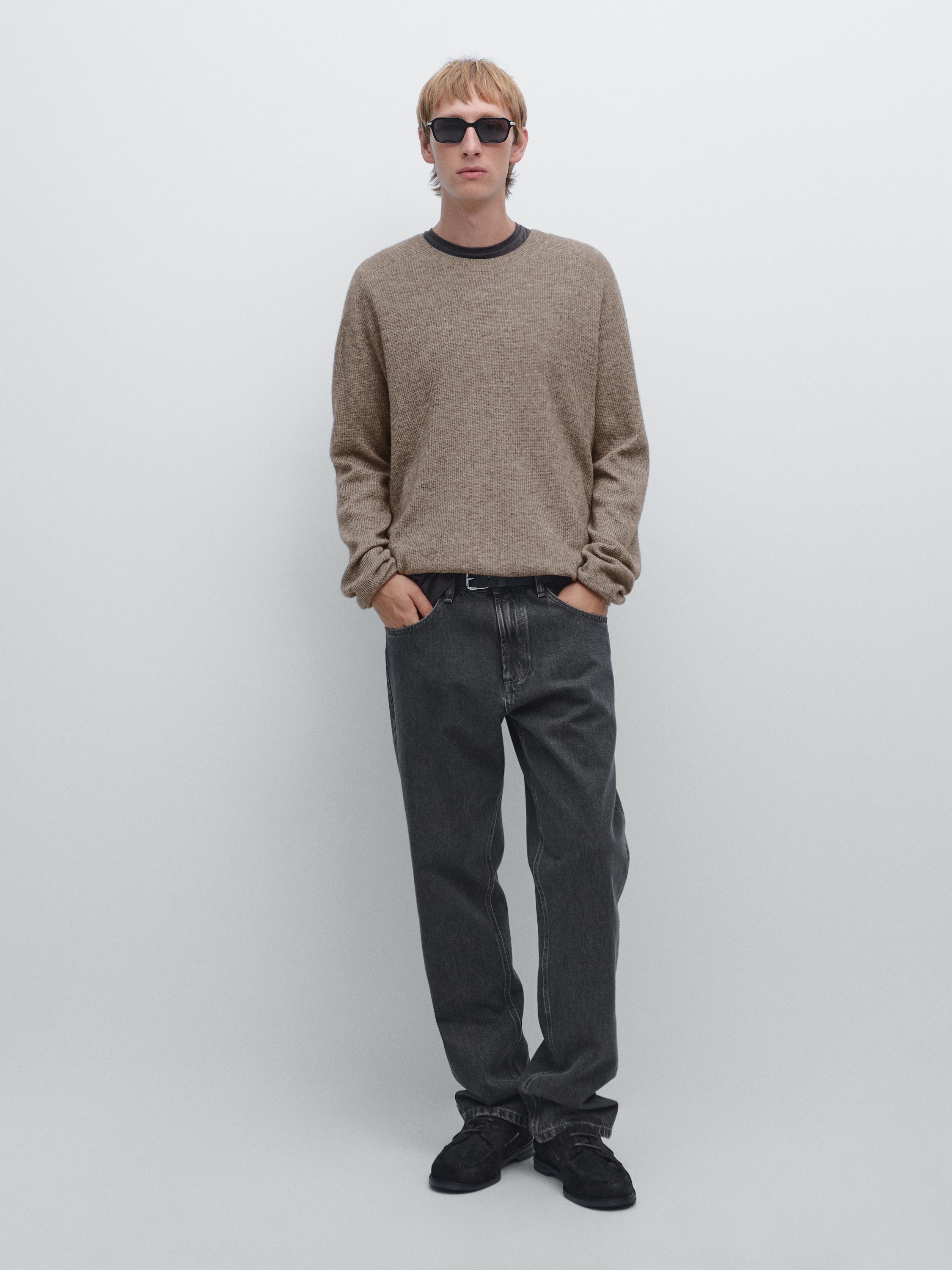 Jersey punto sin costuras mezcla lana