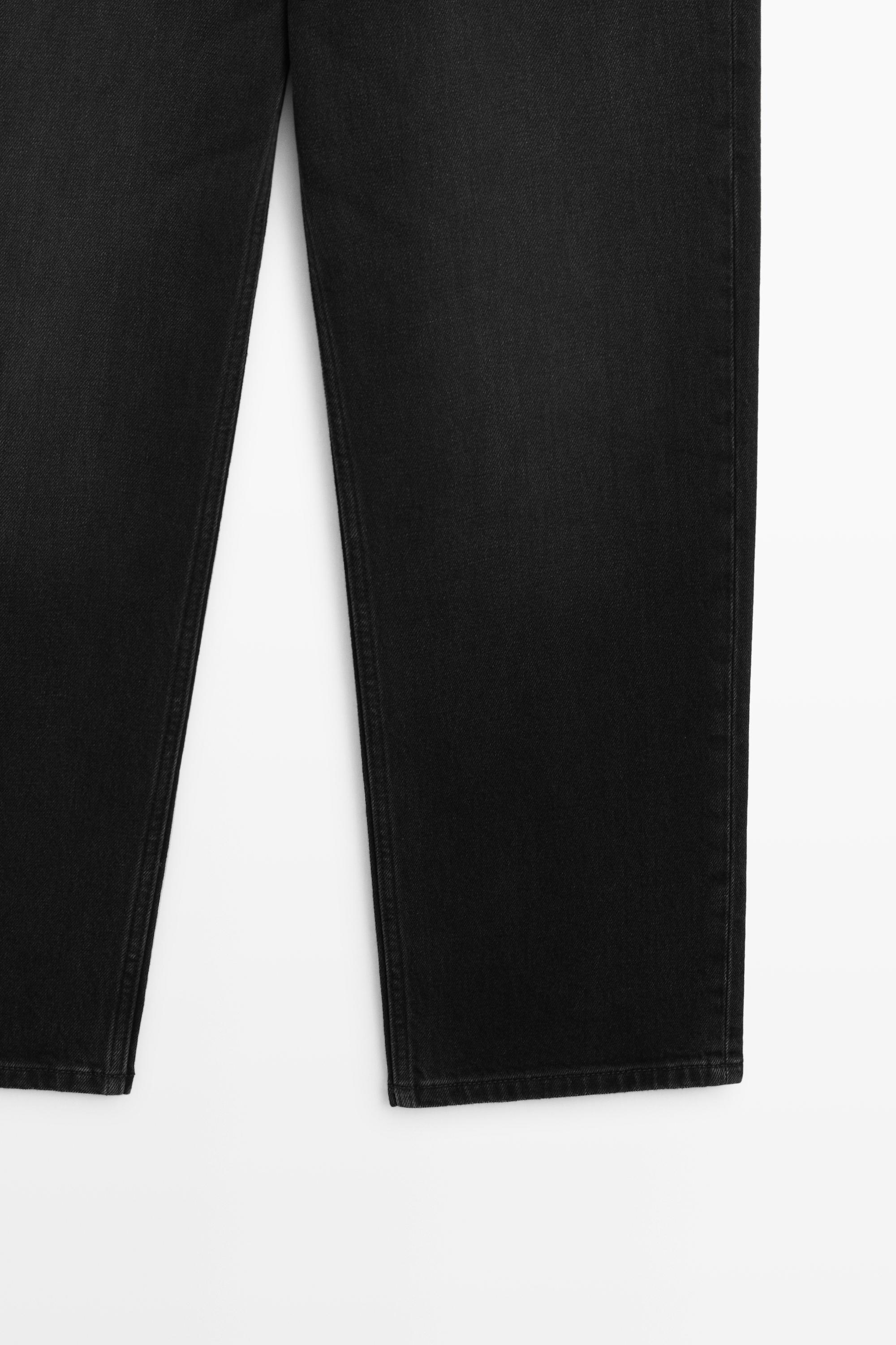 High-waist cropped straight-leg jeans — BLACK