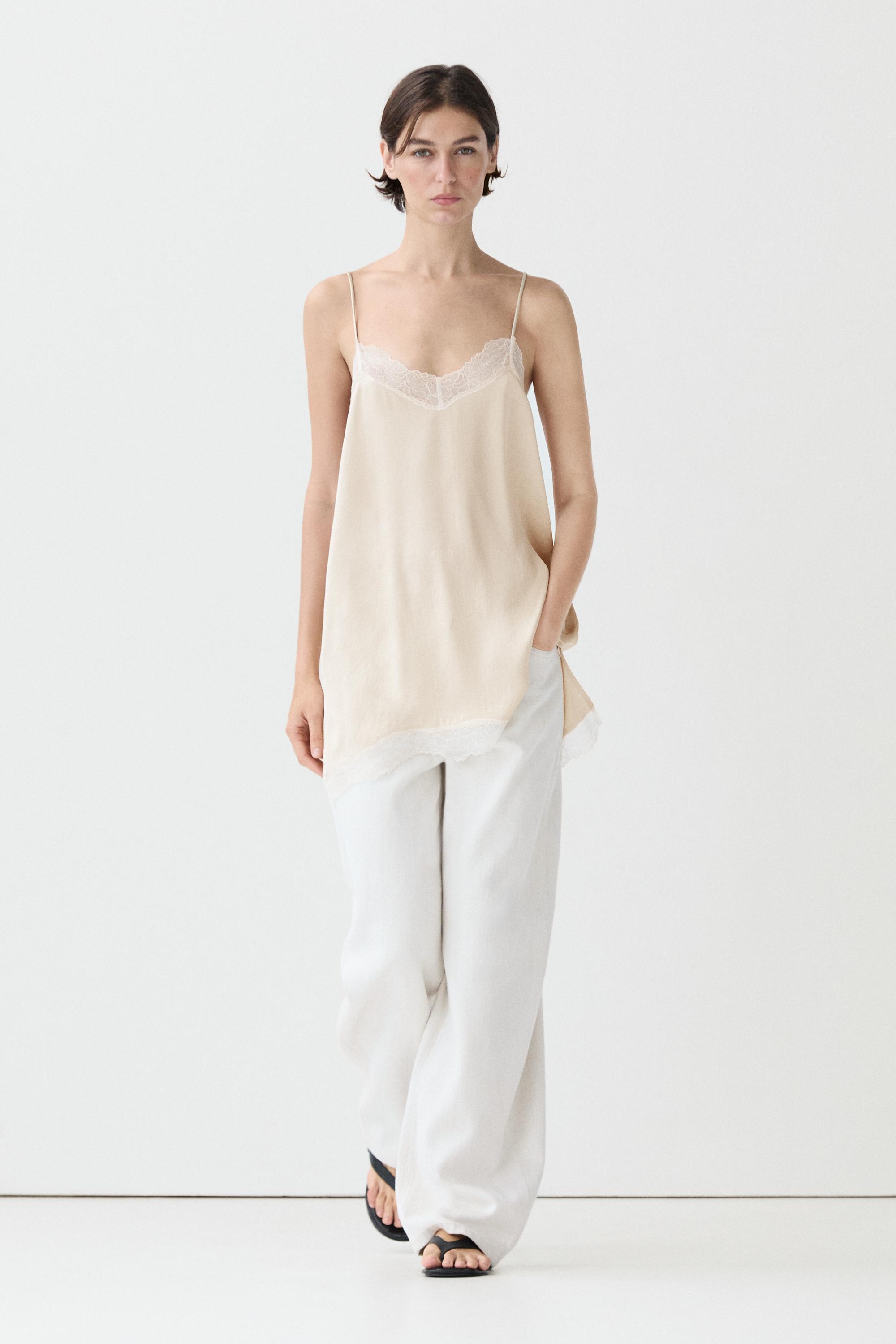 Strappy top with lace detail