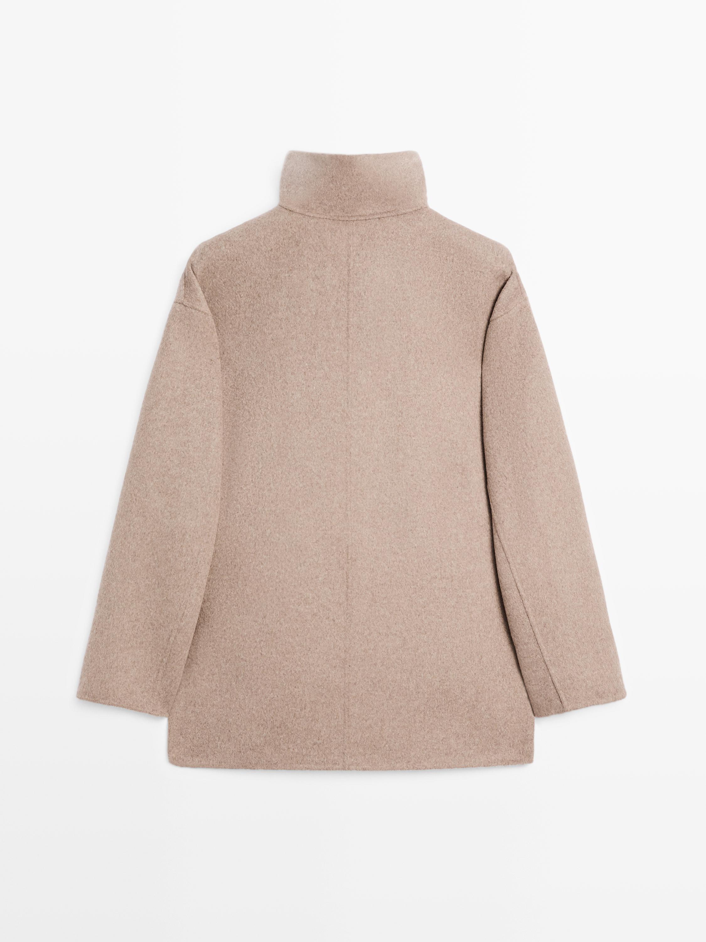 Wool blend high neck coat