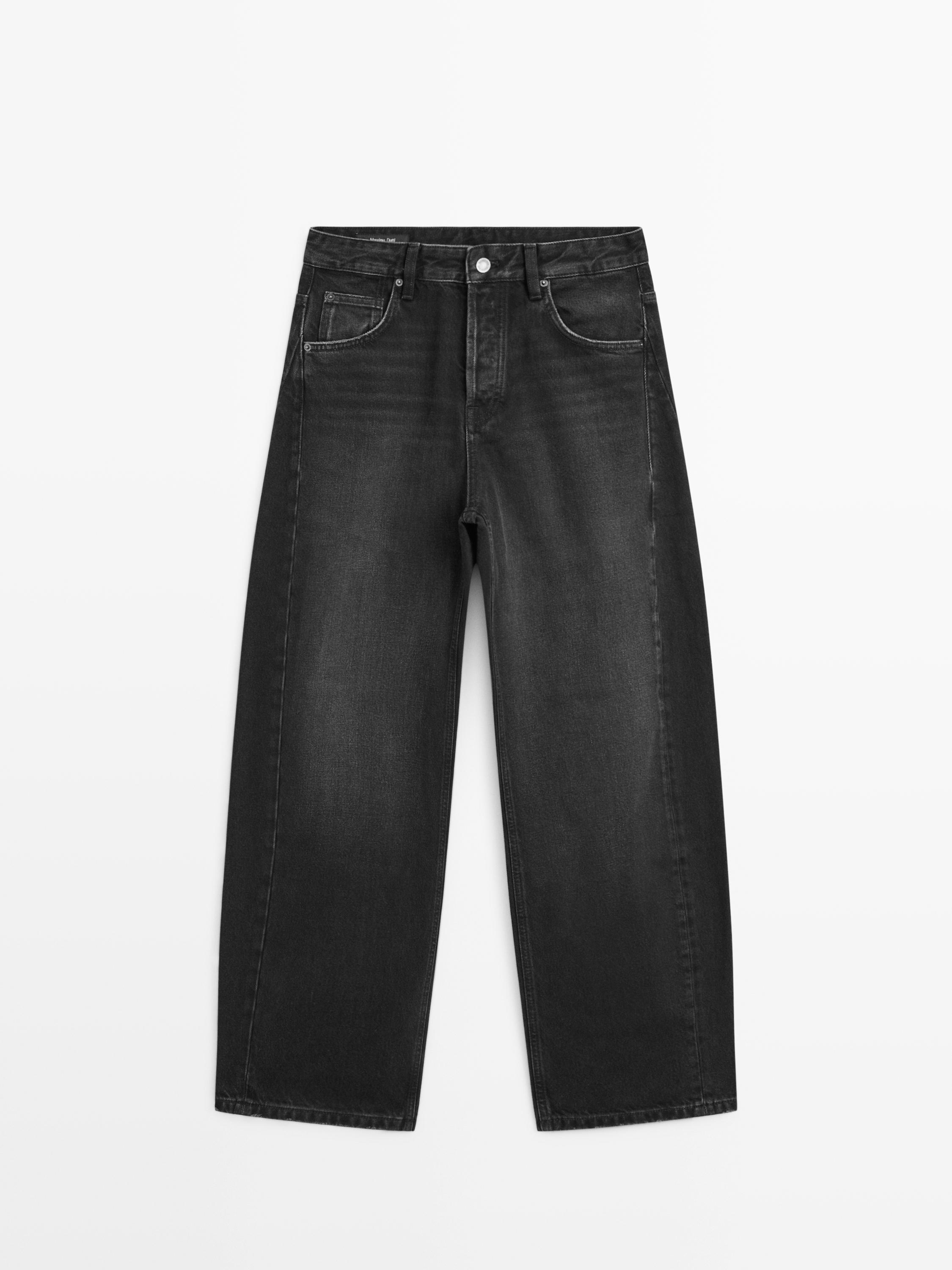 Mid-rise balloon fit jeans — BLACK