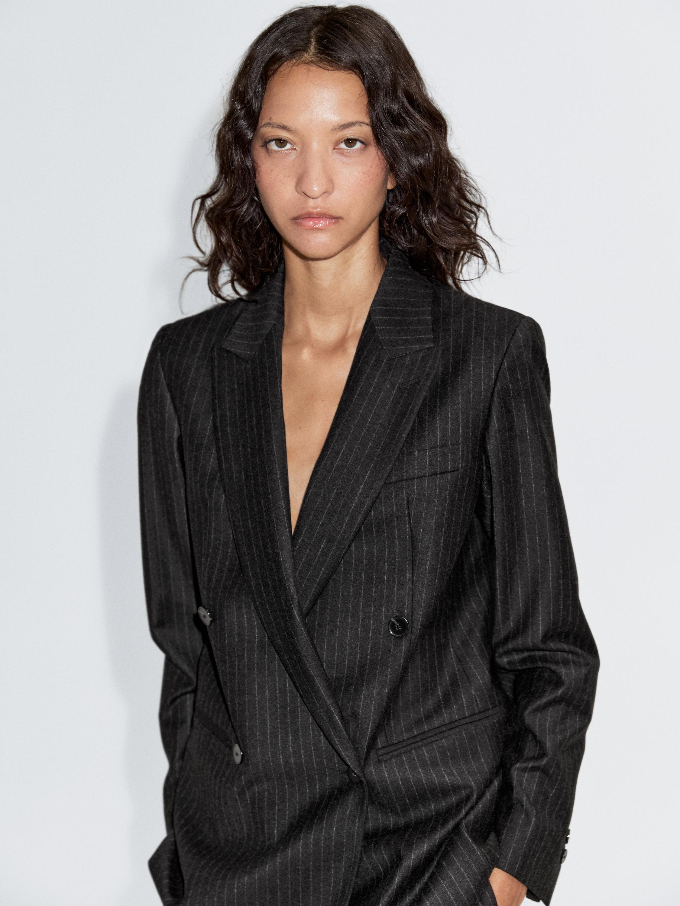 100% wool double-breasted blazer