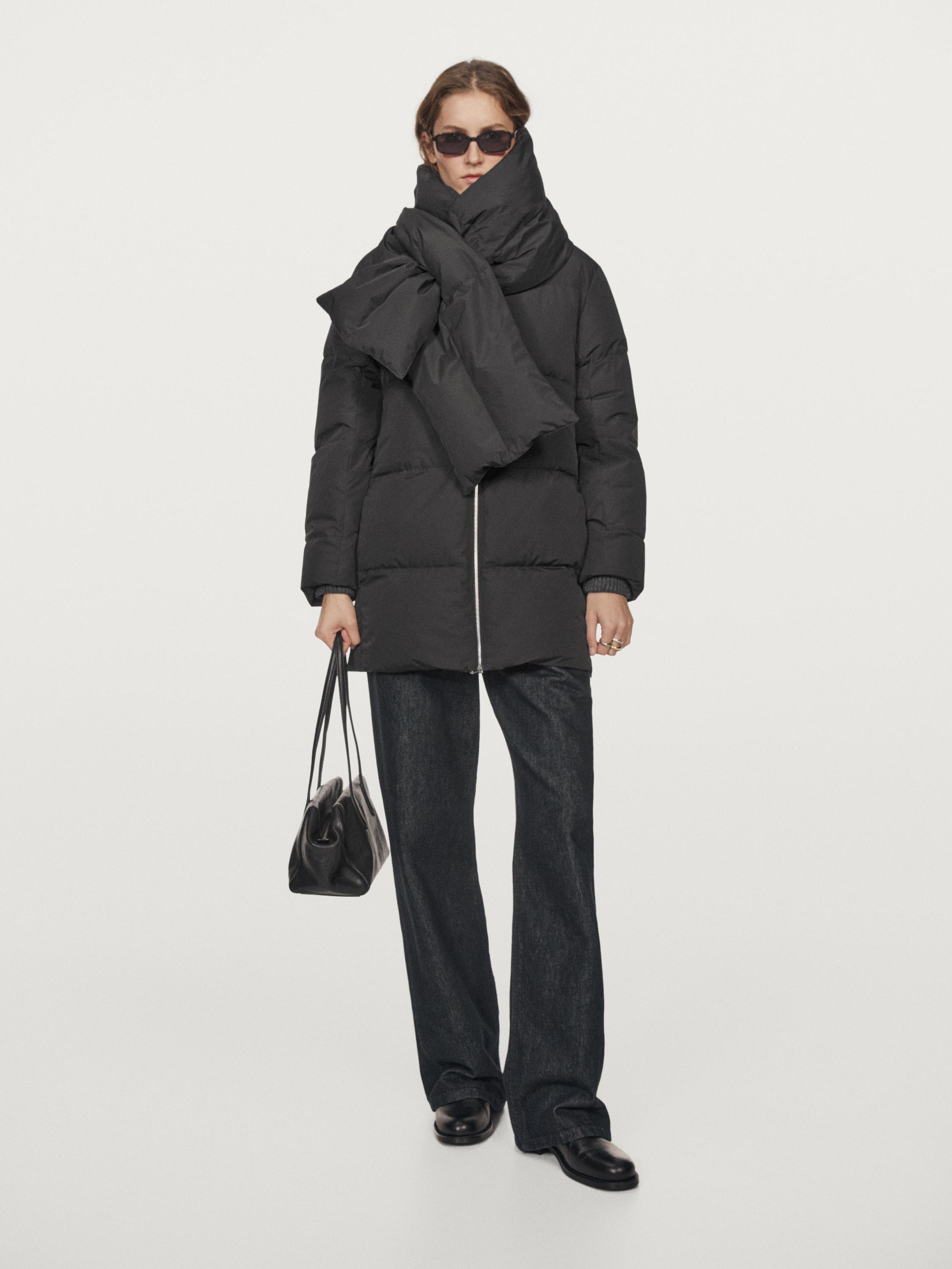 Water-repellent puffer jacket — BLACK