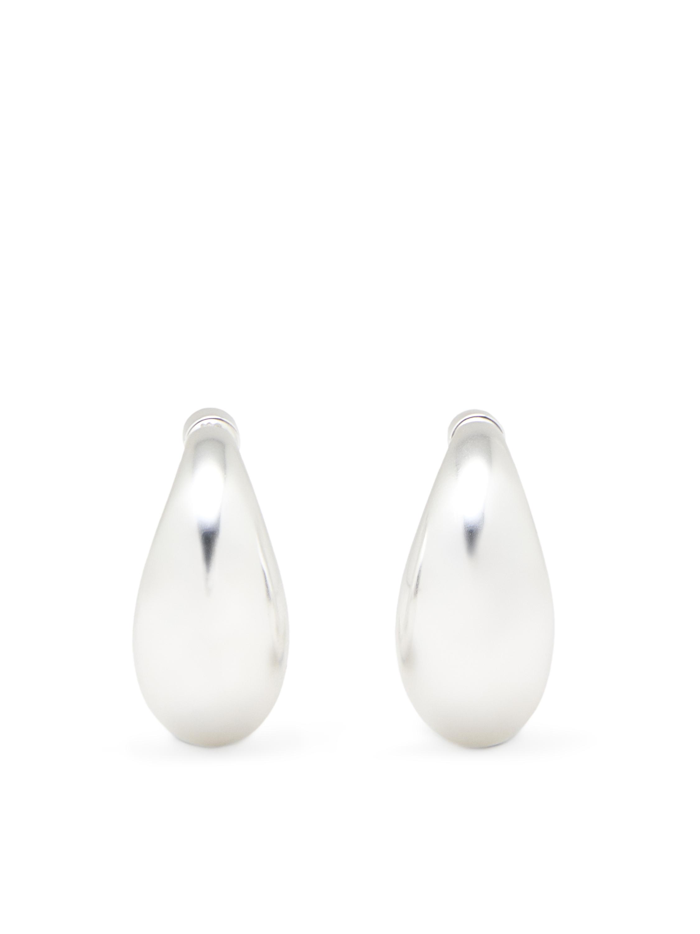 Half-moon hoop earrings — SILVER