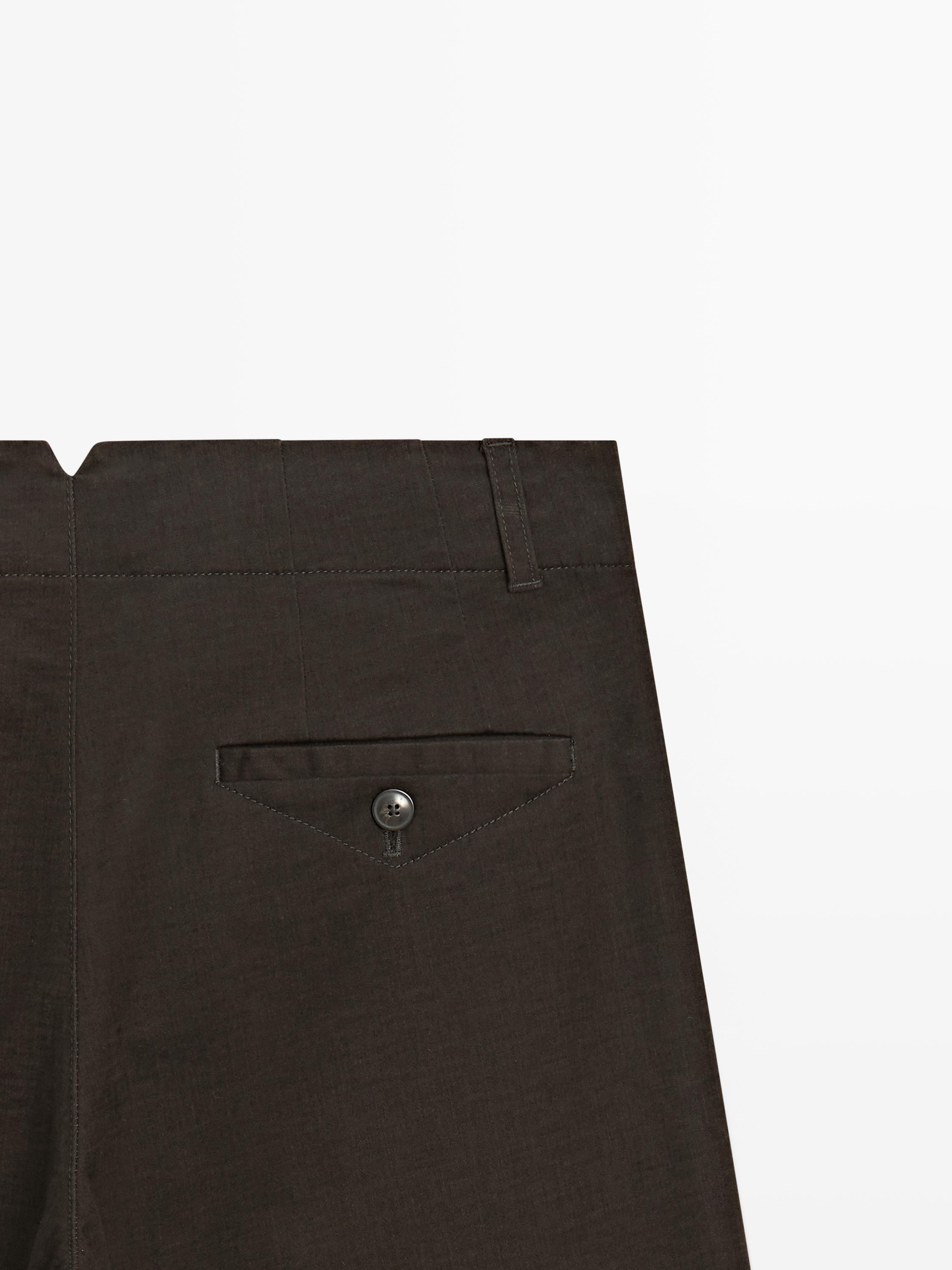 Wide-leg trousers with darts — CAMEL