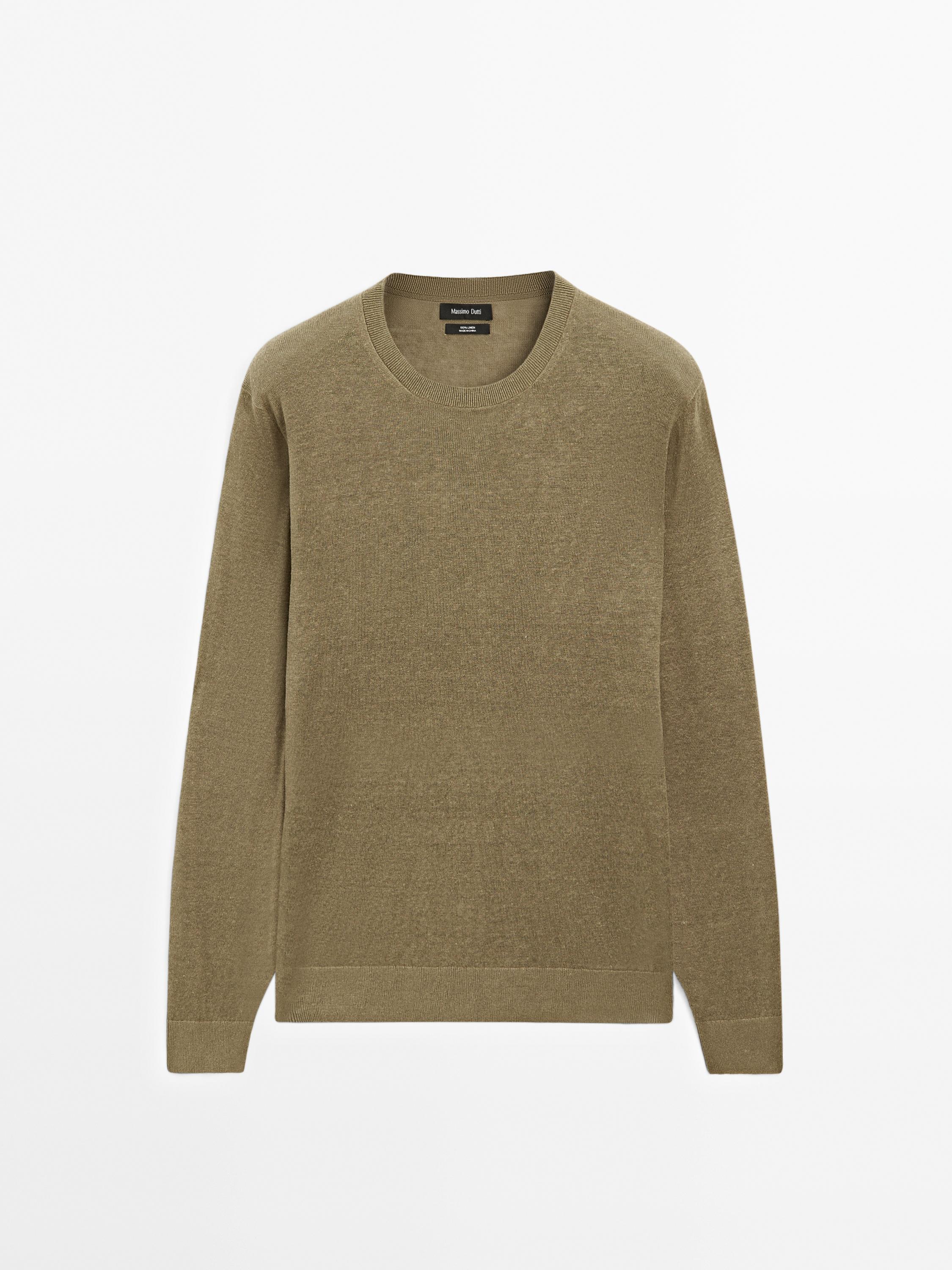 Dzianinowy sweter ze 100% lnu