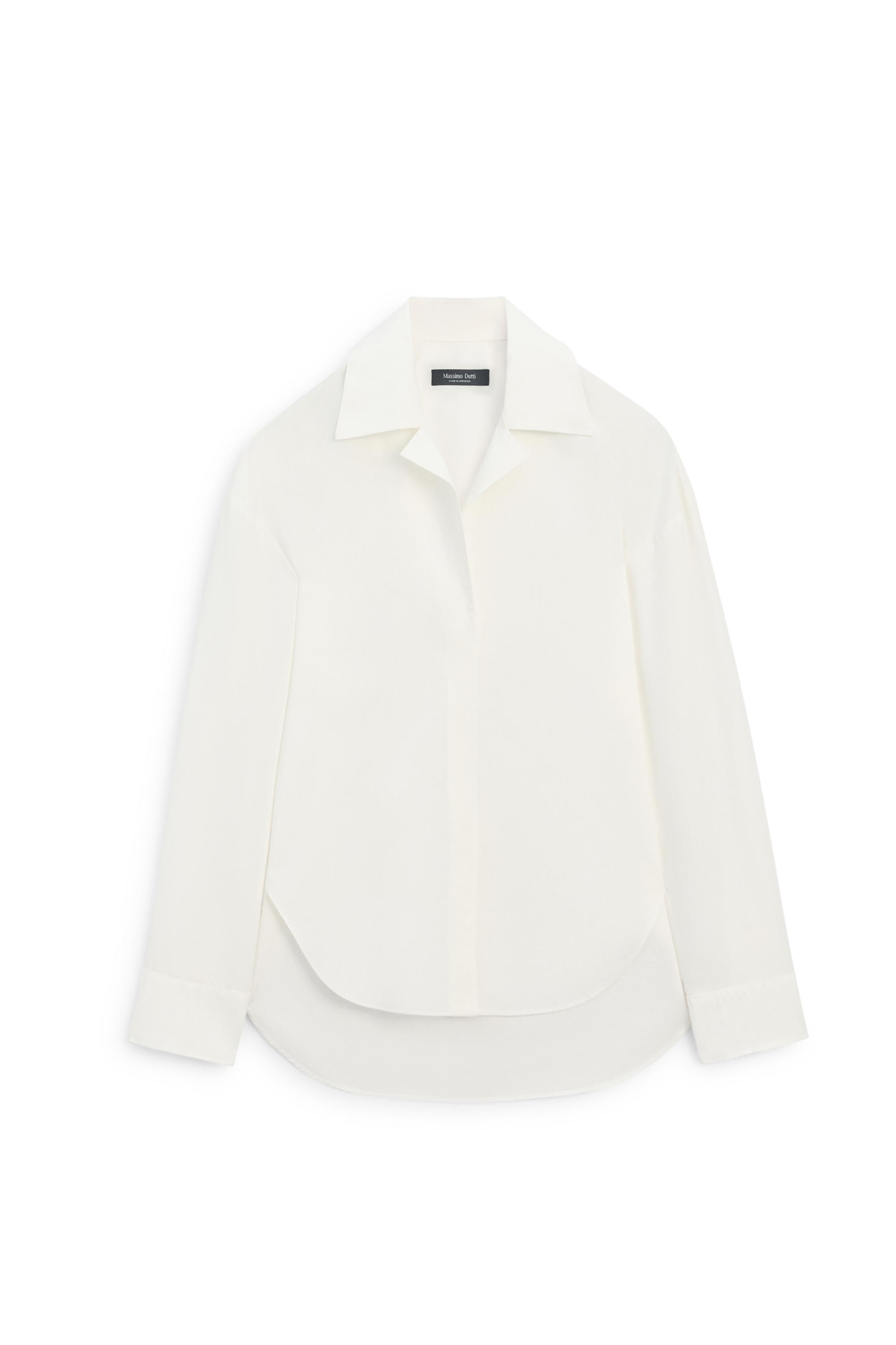 Poplin shirt with seam details — WHITE