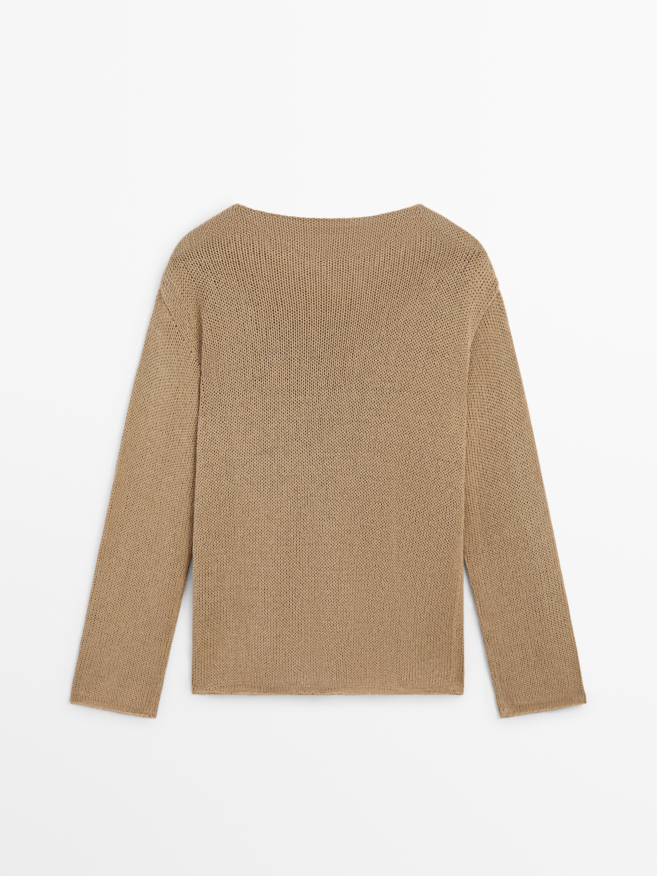 Cotton blend cutwork sweater — Washed