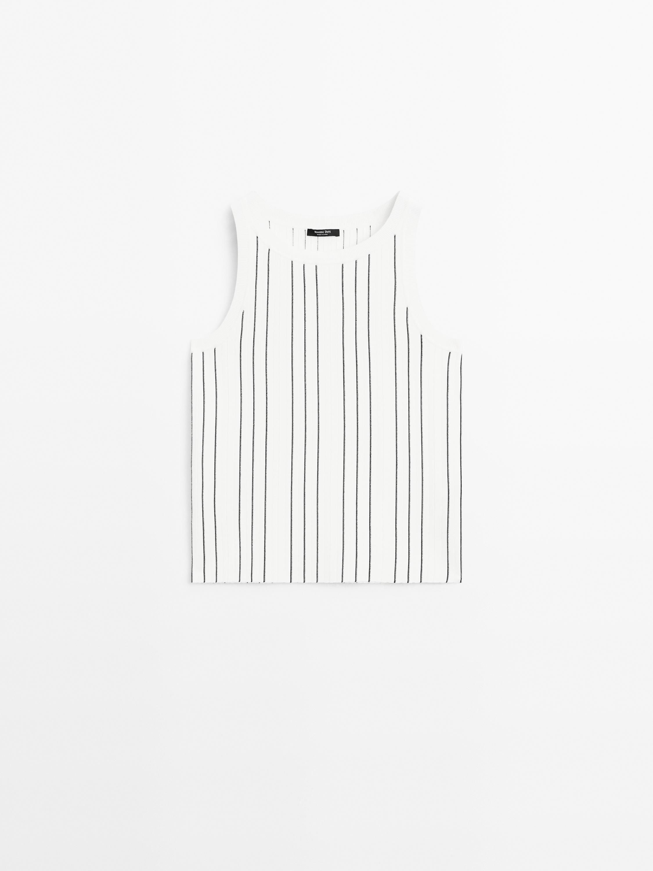 Knit top with striped detail