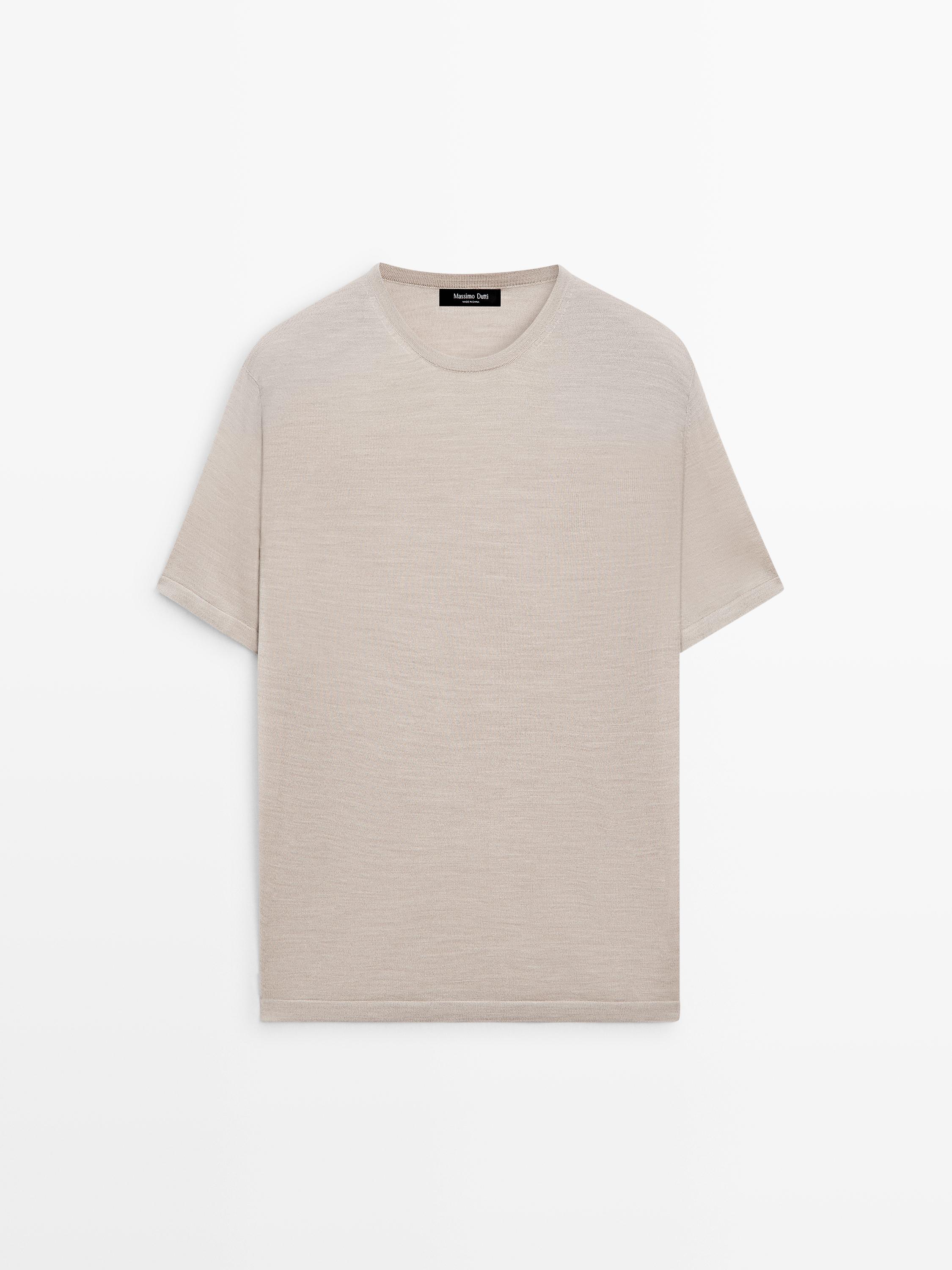 Short sleeve wool blend T-shirt